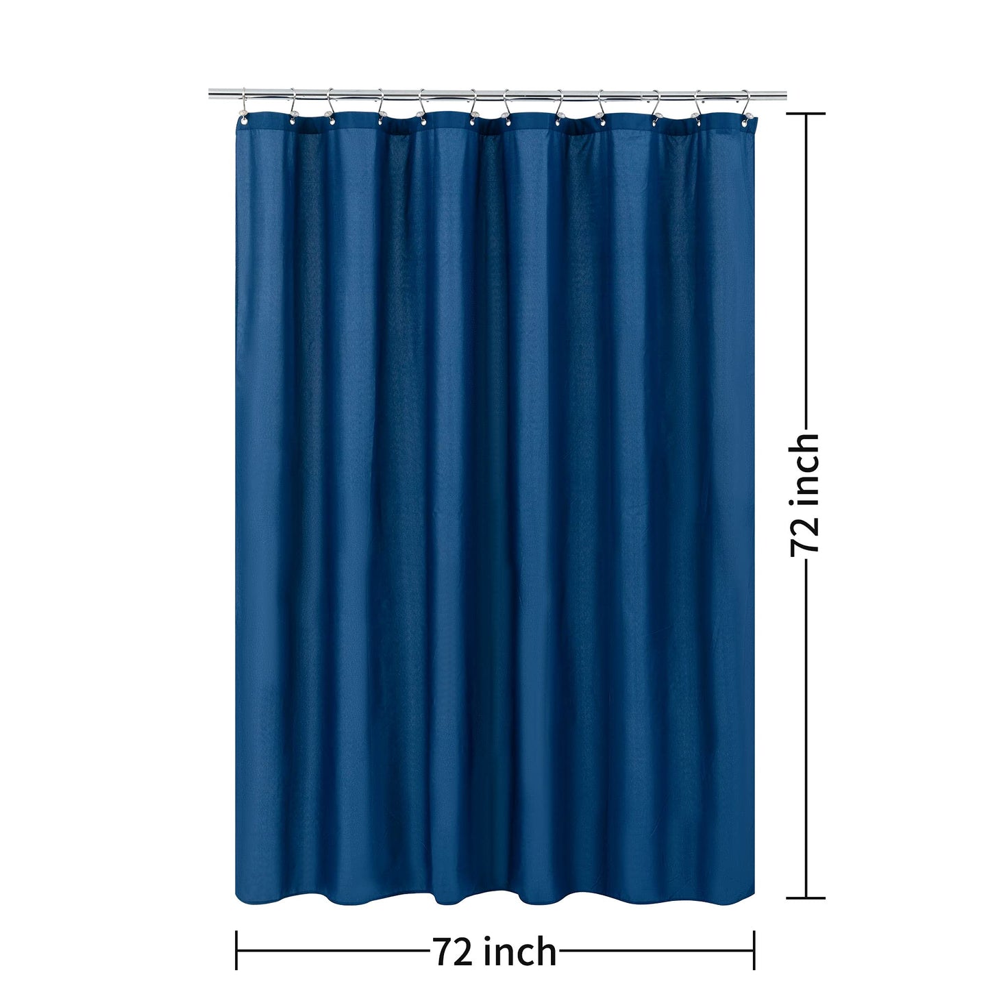 ALYVIA SPRING Waterproof Fabric Shower Curtain Liner - Soft & Light-Weight Cloth Shower Liner, 3 Bottom Magnets, Hotel Quality & Machine Washable - Standard Size 72x72, Navy Blue