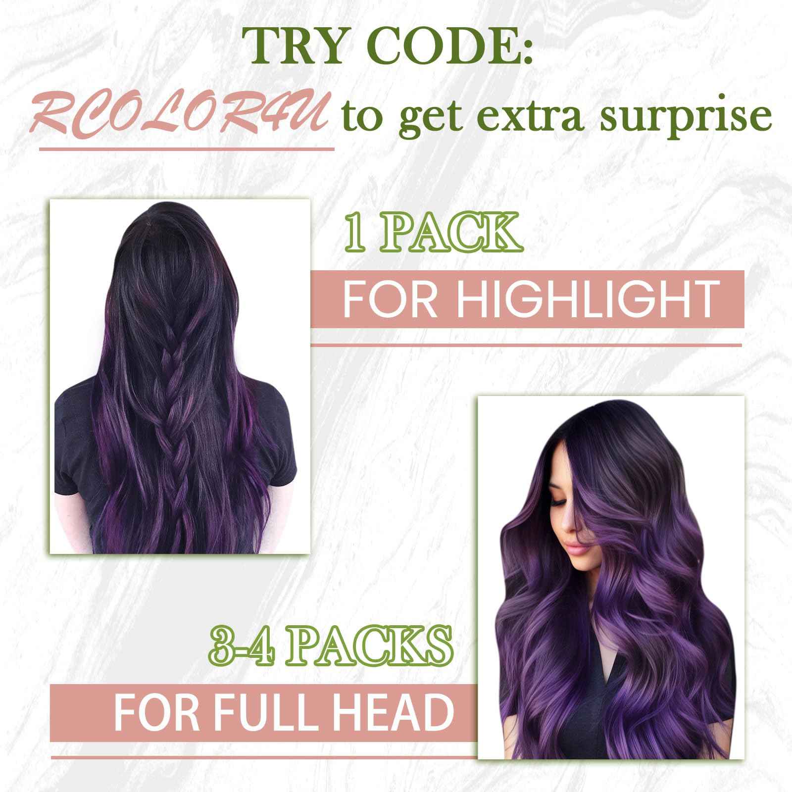 RUNATURE Tape in Hair Extensions Human Hair 18 Inch Purple Tape in Hair Extensions Purple Human Hair Tape ins Purple Hair Extensions Tape in Extensions Purple Extensions Hair for Highlight 25g 10pcs