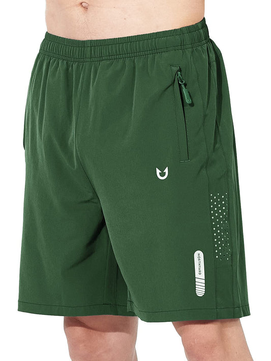 NORTHYARD Men's Athletic Running Shorts Quick Dry Workout Shorts 7"/ 5"/ 9" Lightweight Sports Gym Basketball Shorts Hiking Exercise Green S