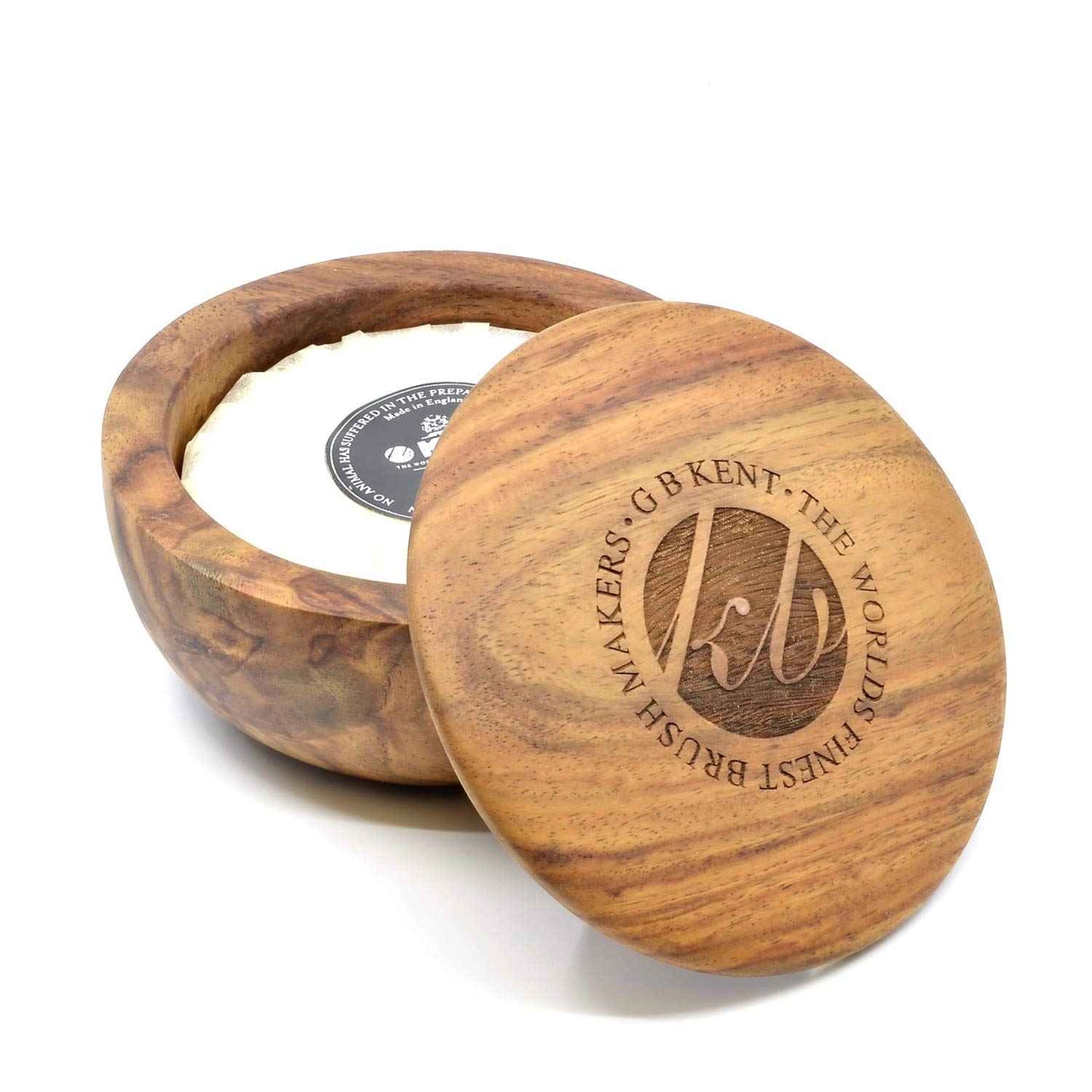 Kent SB6 Mens Shaving Soap Bowl in Dark Oak - Wooden Bowl Shaving Cream for Men 4.23 oz. Shave Soap Puck - Moisturizes and Hydrates, Prevents Skin Irritation and Razor Burn. Barber Quality Shave Cream