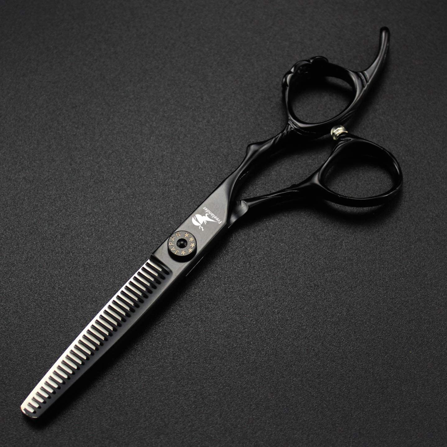 Hair Cutting Scissors, 6.0 Inch Black Professional Japan 440C Hair Cutting Shears - Salon Hair Blending/Thinning/Texturizing Scissor, Hand Sharpened