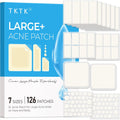 TKTK Large Pimple Patches for Face, 7 Sizes XL Acne Patches, Big Hydrocolloid Bandages for Body, Chin, Forehead, Chest, Back Zit Breakouts, Hydrocolloid Patch (Strip, Square, Dot 302 Count)