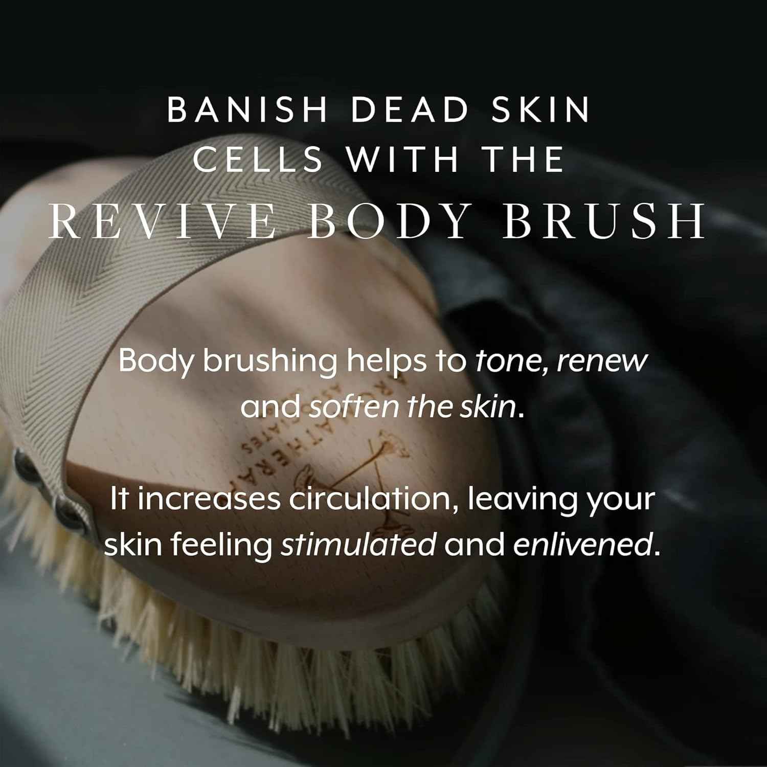 Aromatherapy Associates Revive Body Brush, Natural Dry Brush for Exfoliating Skin, Boost Circulation & Lymphatic Drainage, Anti-Cellulite Body Scrub Brush, 1 Count