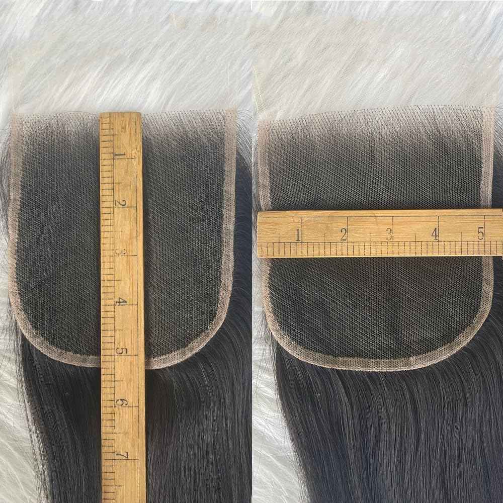Grand Nature 5x5 HD Lace Closure, Virgin Human Hair Lace Closure Straight, Pre Plucked Natural Hair Line With Bleachable Knots