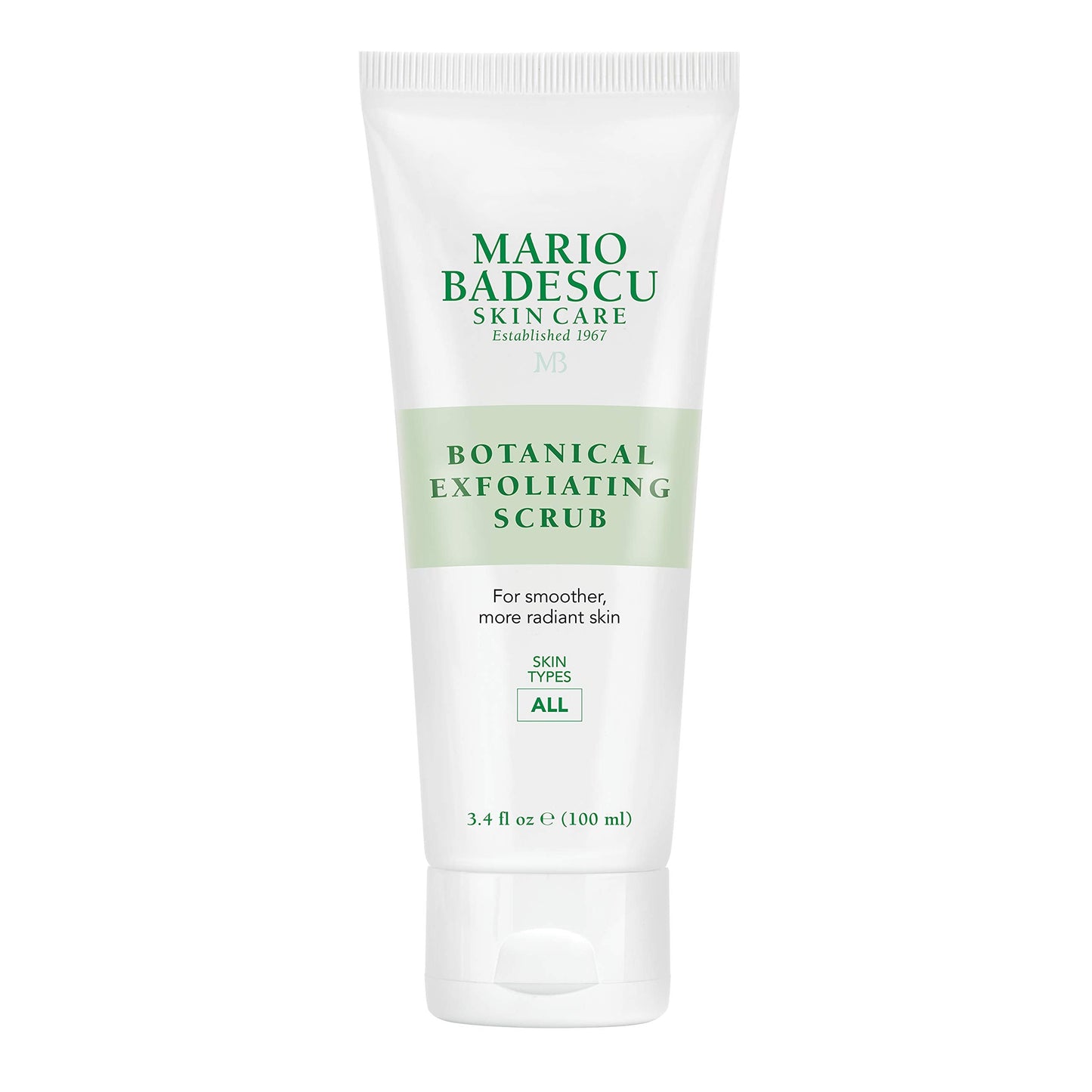 Mario Badescu Botanical Exfoliating Scrub for All Skin Types, Face Scrub with Ivory Palm Seeds & Green Tea Extract, Gentle Exfoliating Face Wash, 3.4 Fl Oz