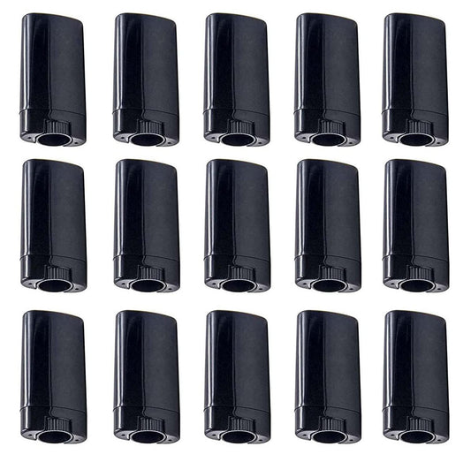 Minsily 20 PCS 15ml Empty Plastic Oval Deodorant Containers Oval Lip Balm Tubes 0.5 Oz Deodorant Sticks Containers Oval Twist-Up Tubes BPA-Free for DIY Homemade Crayon Chapstick Vials Holder(Black)