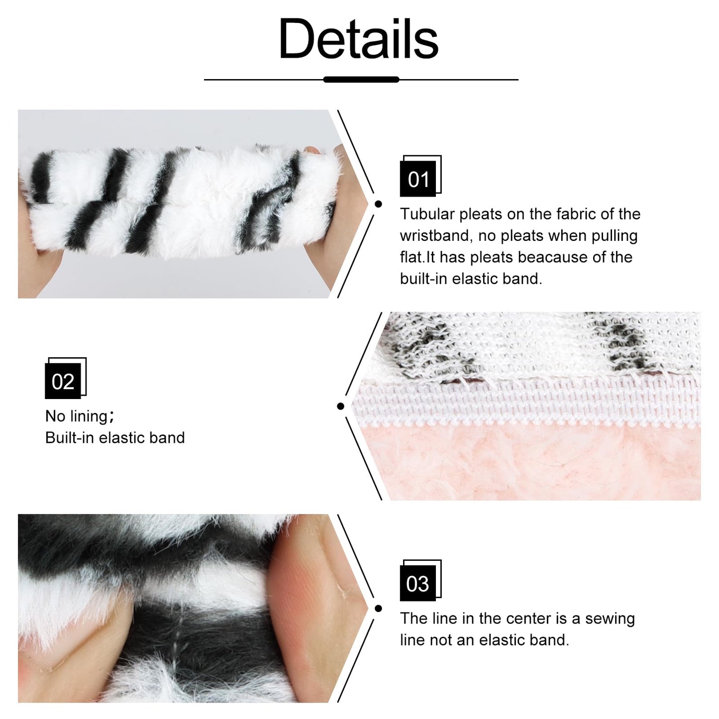 WHAVEL 3PCS Spa Headband and Wristband Set, Cute Cat Ears Headband for Washing Face Makeup Headband Face Wash Headband Wrist Bands(Tiger Stripe)