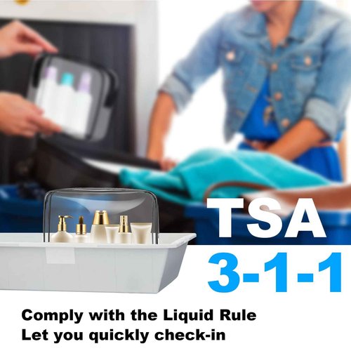 Aucuu Clear Travel Bags for Toiletries, PVC Waterproof Toiletry Bags, TSA Approved, 2 Pack Unisex Adult Cosmetic Bag