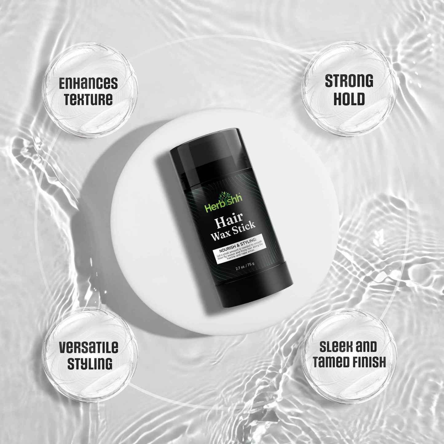 Herbishh Hair Color Shampoo (Black) - 400 mL + Hair Wax Stick