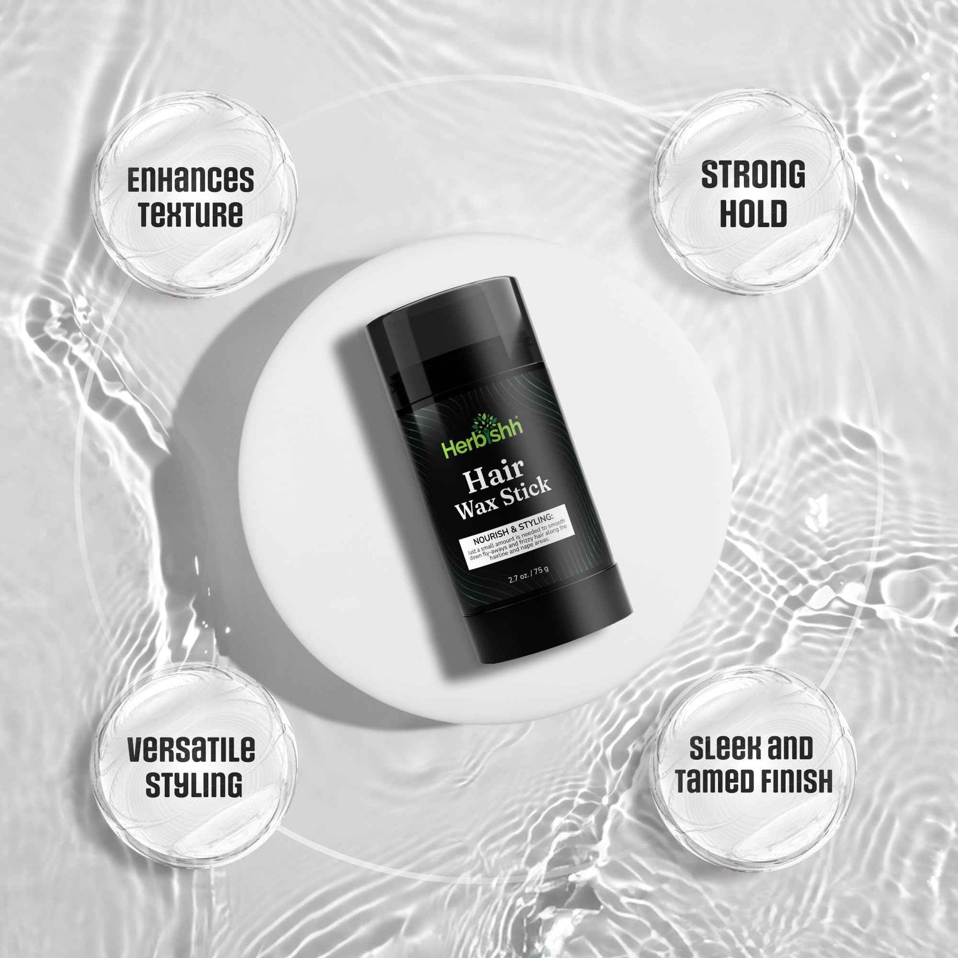 Herbishh Hair Color Shampoo (Black) - 400 mL + Hair Wax Stick