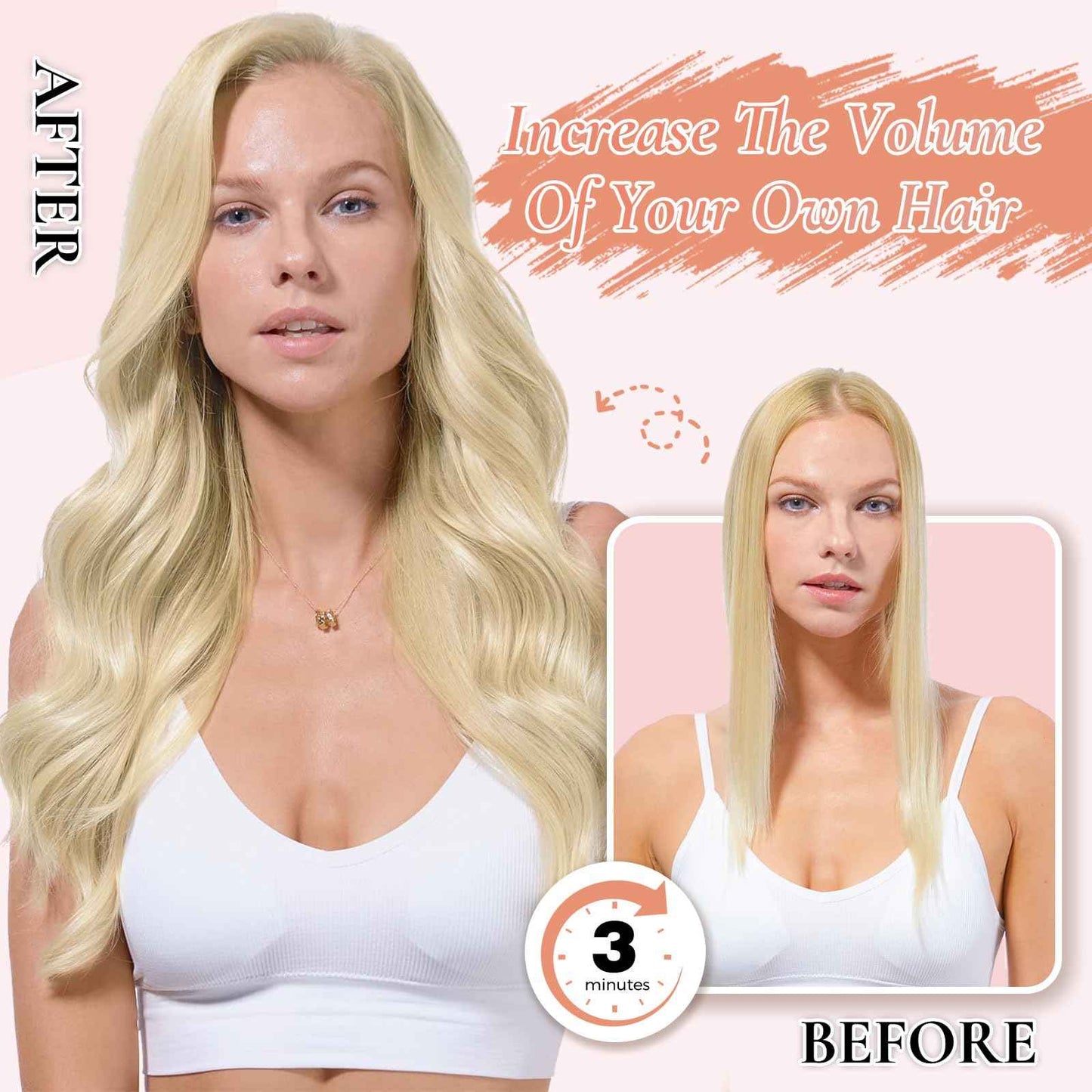 MEI YUAN LIN Clip In Hair Extensions Real Human Hair Platinum Blonde Hair Extensions Clip Ins Silky Soft 18 Inch 5pcs 80g