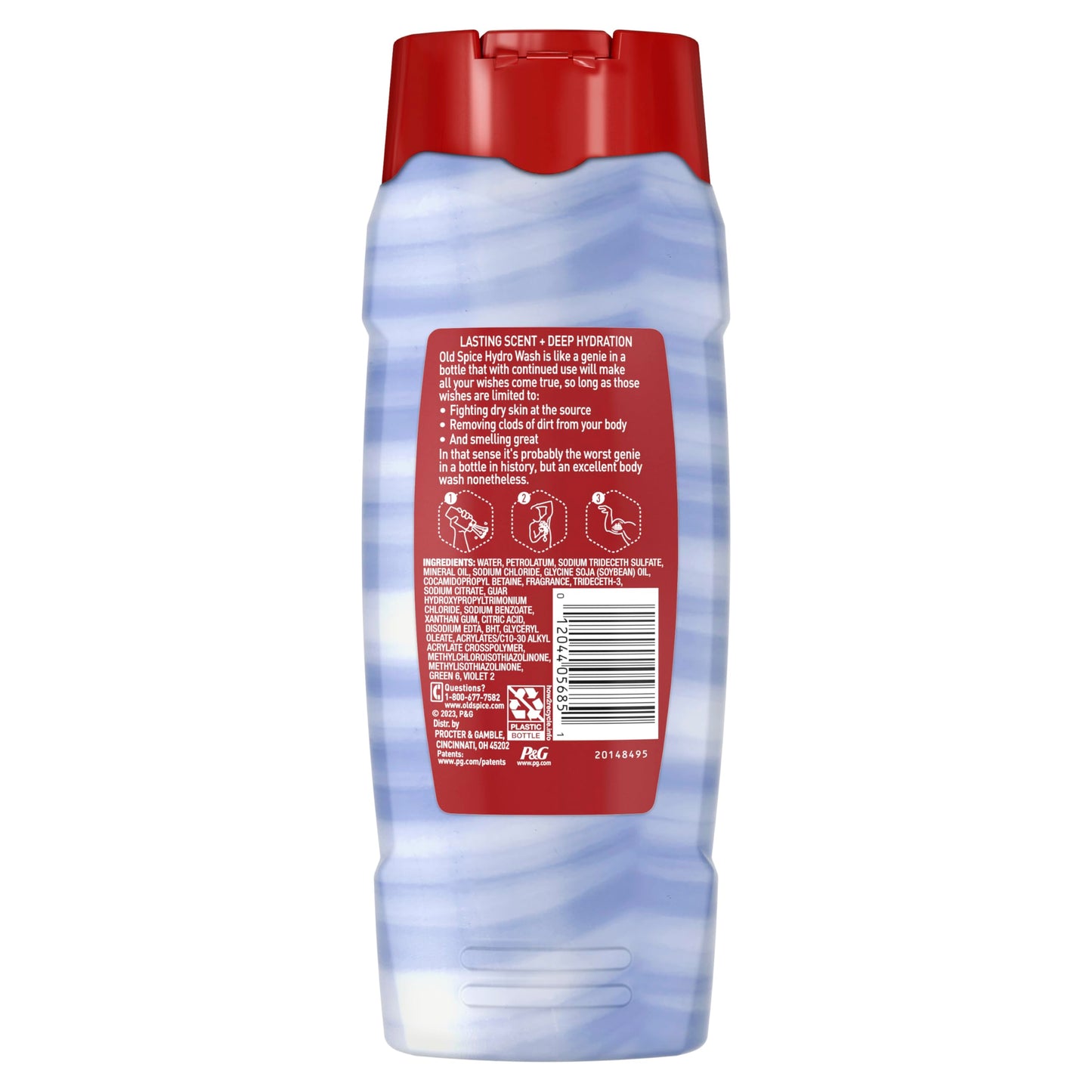 Old Spice Moisturizing Body Wash for Men, Hydro Wash, 2-in-1 Long Lasting Scent & Deep Hydration, 24/7 Shower Fresh, Captain Scent, 21 oz (Pack of 4)