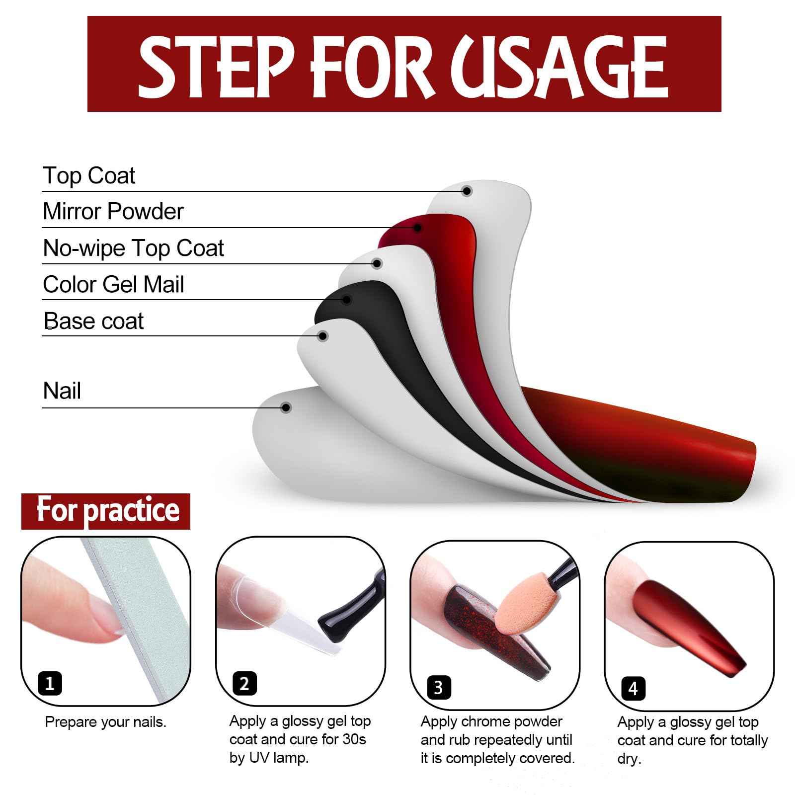 Artdone 16Jars Chrome Nail Powder Magic White Pearl Kit Mirror Effect Silver Metallic Holographic Dip Nail Powder for Resin Craft & Nail Art Fimo, Decoration Iridescent Aurora Mermaid Pigment