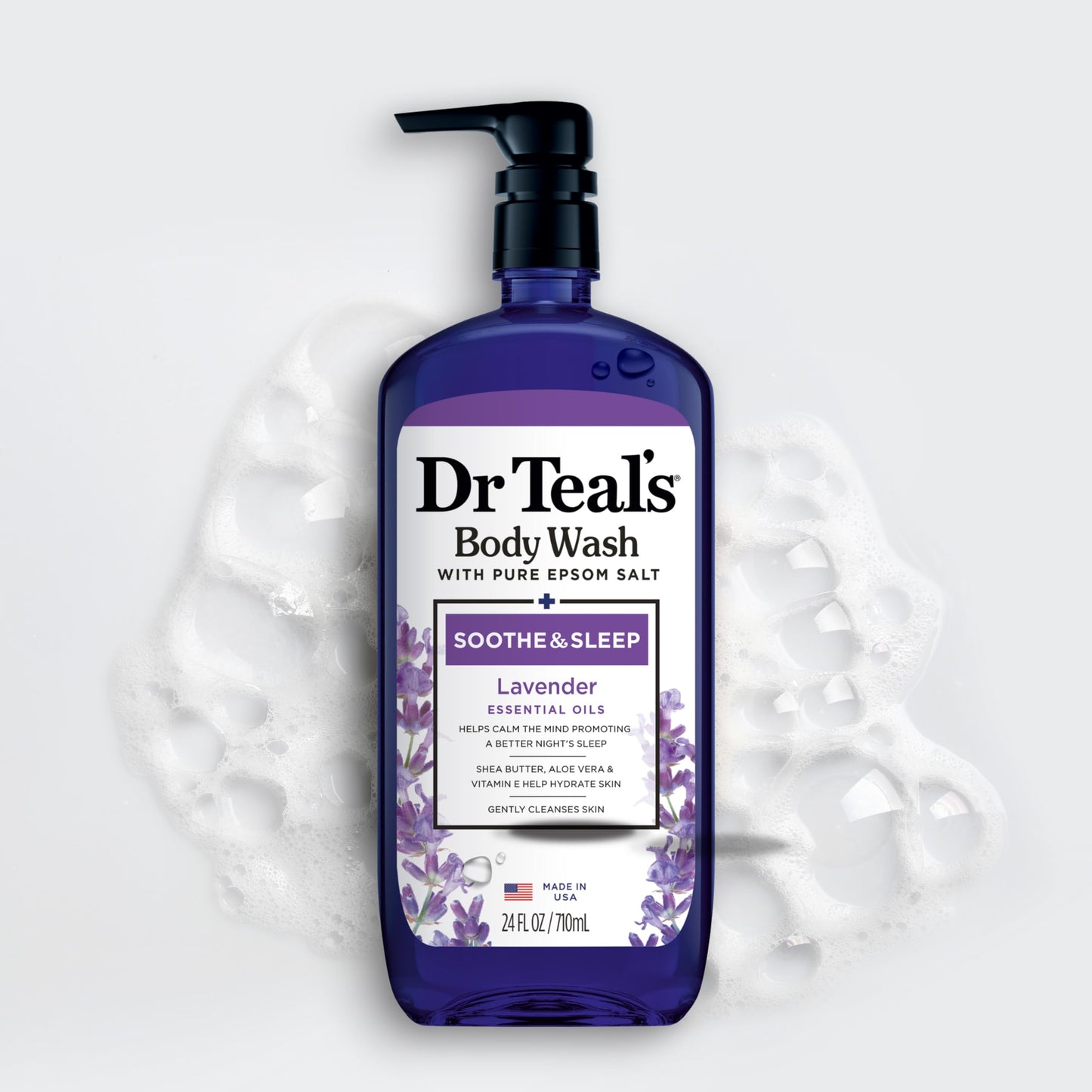 Dr Teal's Body Wash with Pure Epsom Salt, Lavender & Eucalyptus, 24 fl oz (Pack of 2)