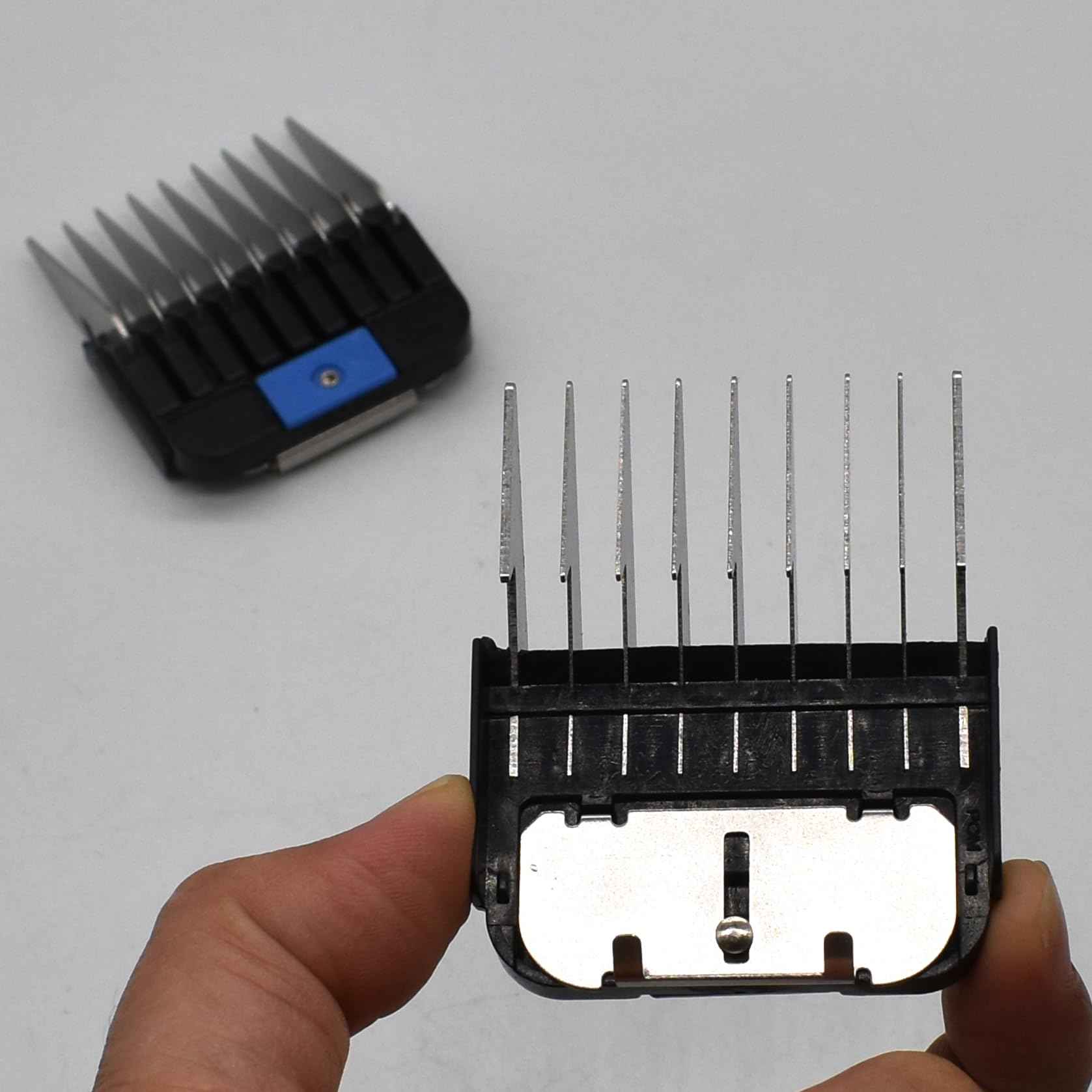 Professional Animal Stainless Steel Attachment Guide Guard Combs for A5 Style Detachable Blade Pet Groomers, 1/8"-1" Compatible with Wahl KM Series Andis AG BG Oster A5 A6 Animal Clippers (#3-3/8")