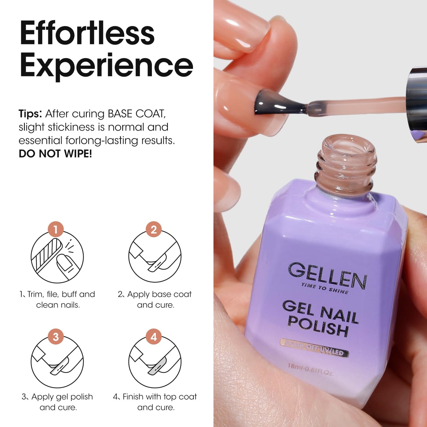 Gellen Gel Nail Polish - 18ml Nude Translucent Jelly Gel Polish Soak Off UV Led Nail Polish Manicure Nail Art Salon Home Christmas, 0.61 Oz