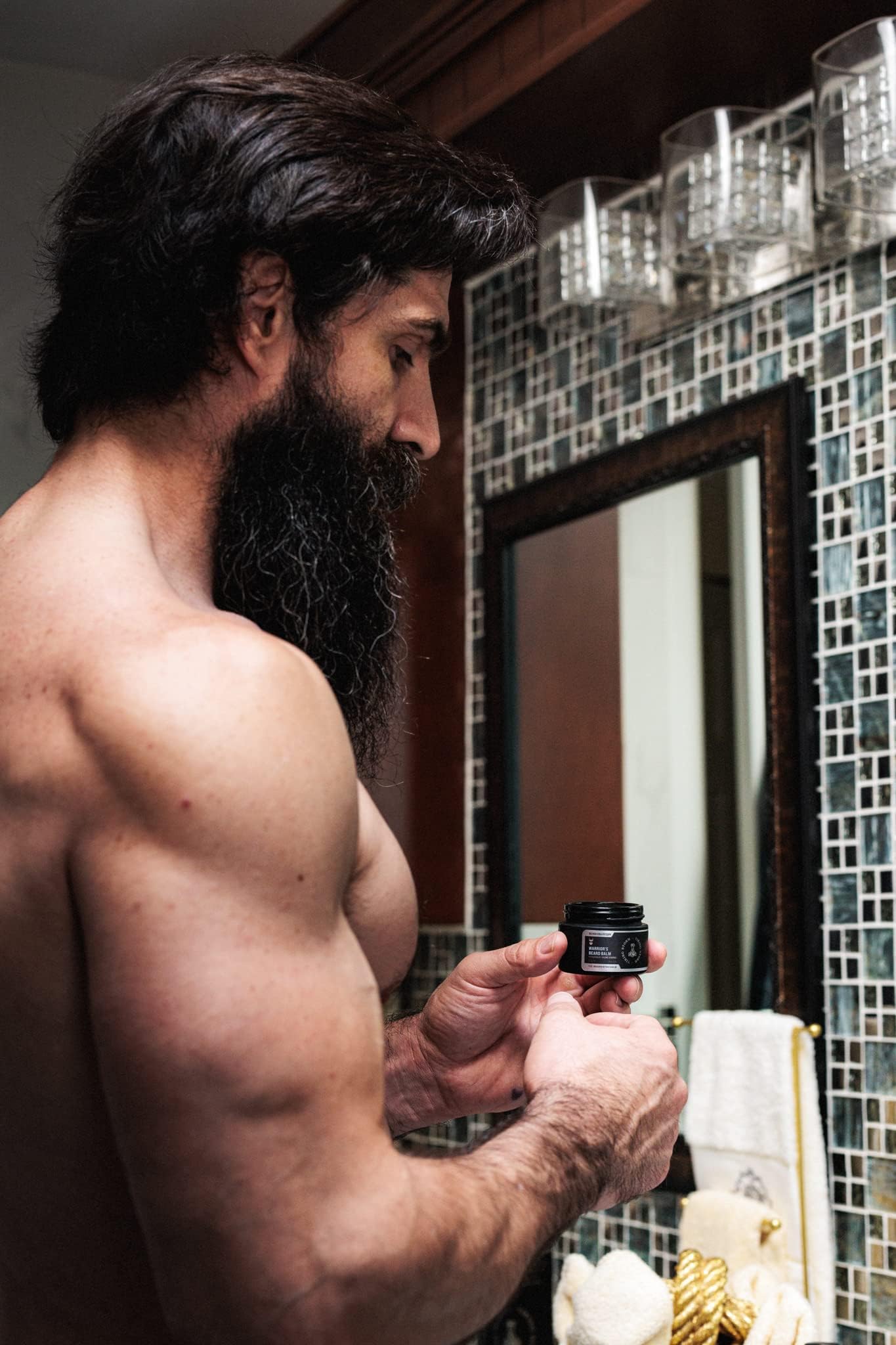 The Beard Struggle Warrior’s Beard Balm - Platinum Collection, Vanir's Wisdom - Non-Greasy Low-Hold Formula, Luxurious Cologne-Grade Fragrances 100% Natural and Plant-Based Ingredients - 50g