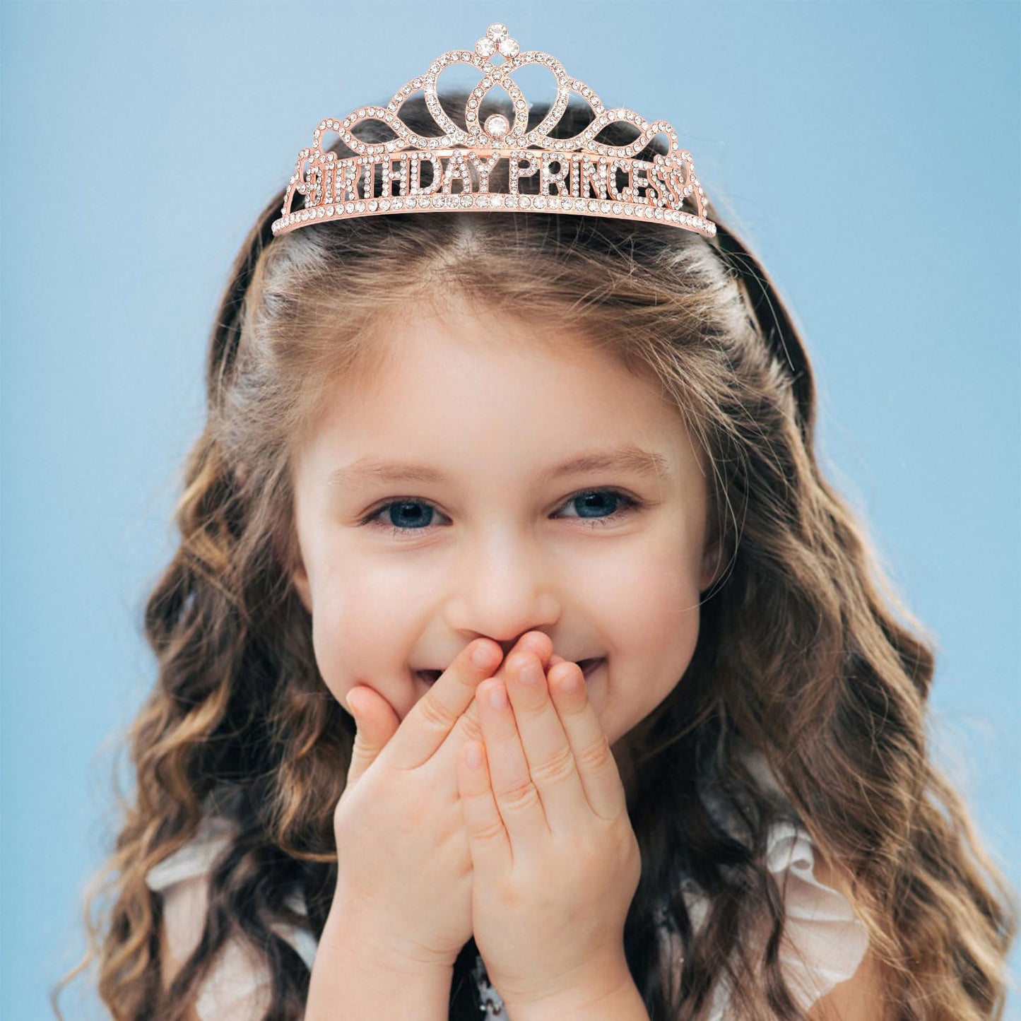 CIEHER Rose Gold Birthday Princess Crown Princess Birthday