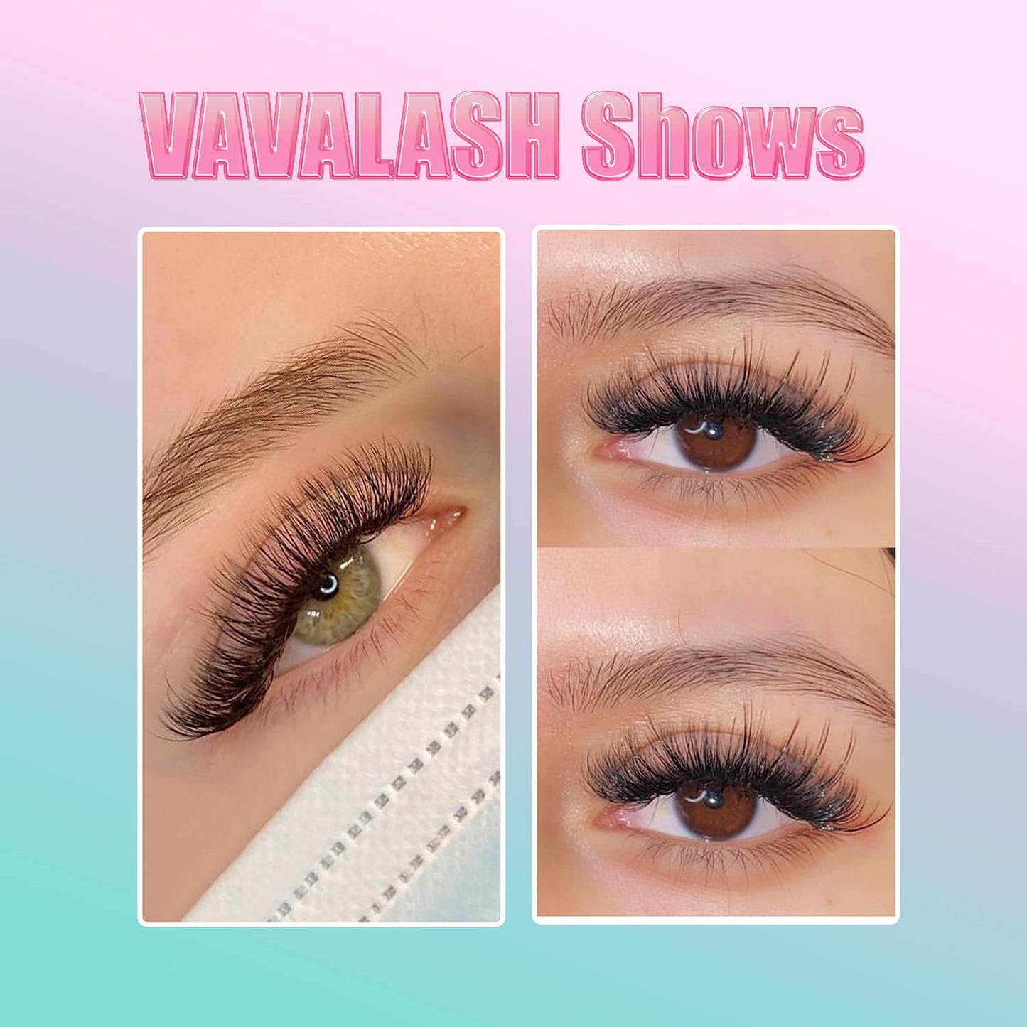 VAVALASH Premade Fans Eyelash Extensions 320 Fans 10D 14D 16D 20D 0.03 0.05 0.07 Thickness C/D Curl Middle Stem Heat Bonded Premade Fans Russian Volume Lash Extensions (320 Fans-12D-0.03-C-8-15mm)