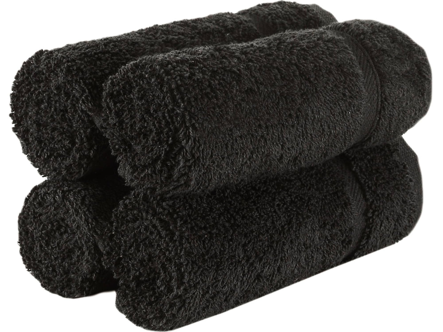 Washcloth Linen Set Premium Original Turkish Cotton, Hotel Quality for Maximum Softness & Absorbency for Face, Hand, Kitchen & Cleaning (Black, Washcloth Set)