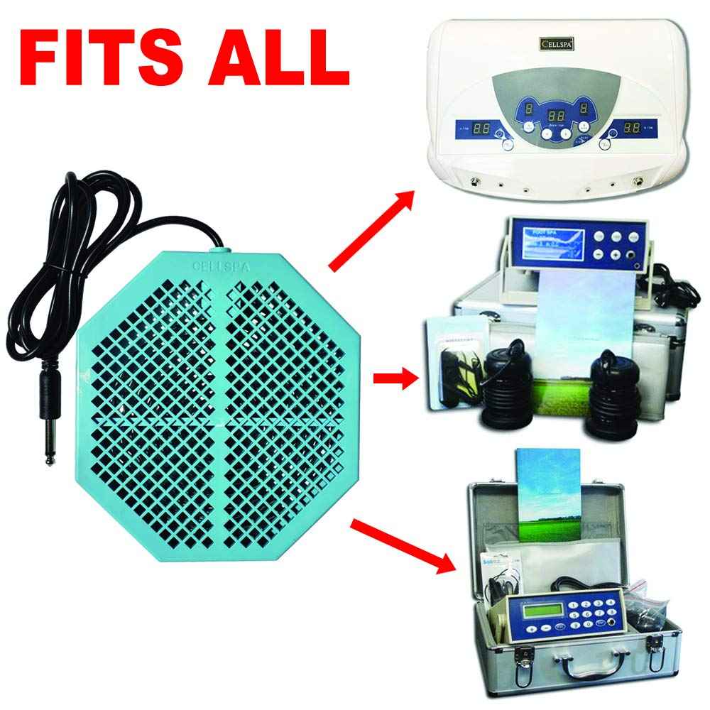 Cell Spa CS-900 Twice Powerful 6.5" x 5.5" Ion Detox Foot Bath Arrays Flat Dual Coil Stainless Steel Aqua Ionic Cleanse Array Compatible with Most 1/4" Plug Type Detox Machines