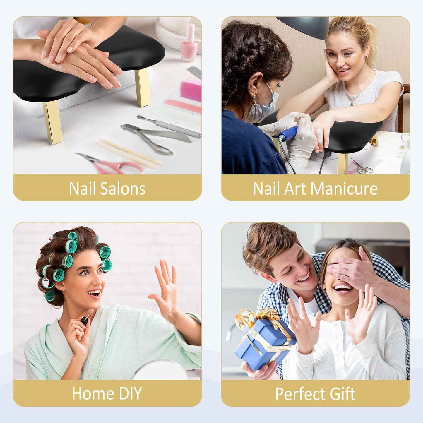 Nail Arm Rest, Arm Rest for Nails Tech, Foldable Nail Tech Client Arm Rest, PU Leather Nail Hand Rest, U Shape Manicure Hand Rests for Foot Hand Rest, Black