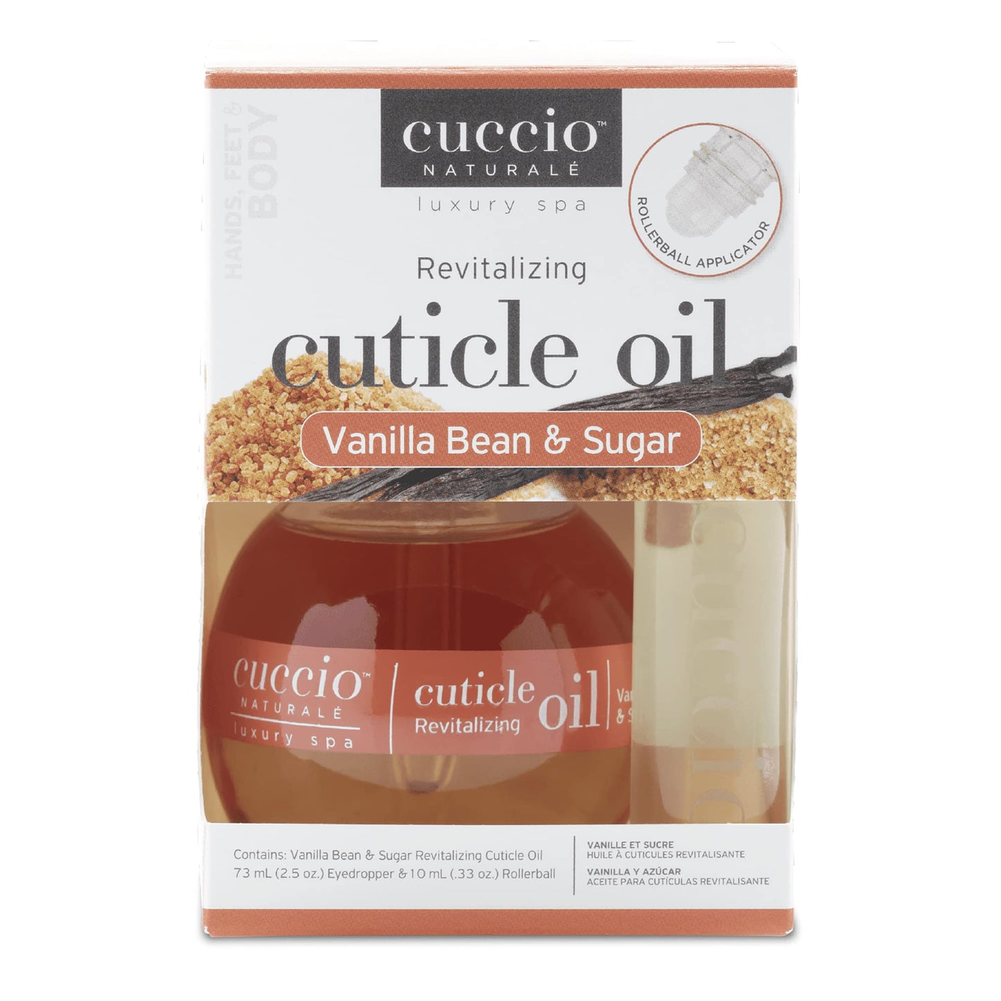 Cuccio Naturale Cuticle Revitalizing Oil Set - Hydrating Oils for Instant Cuticle Repair for Dry, Damaged Skin and Nails - Paraben and Cruelty-Free Formula - Vanilla Bean and Sugar Fragrance - 2 pc