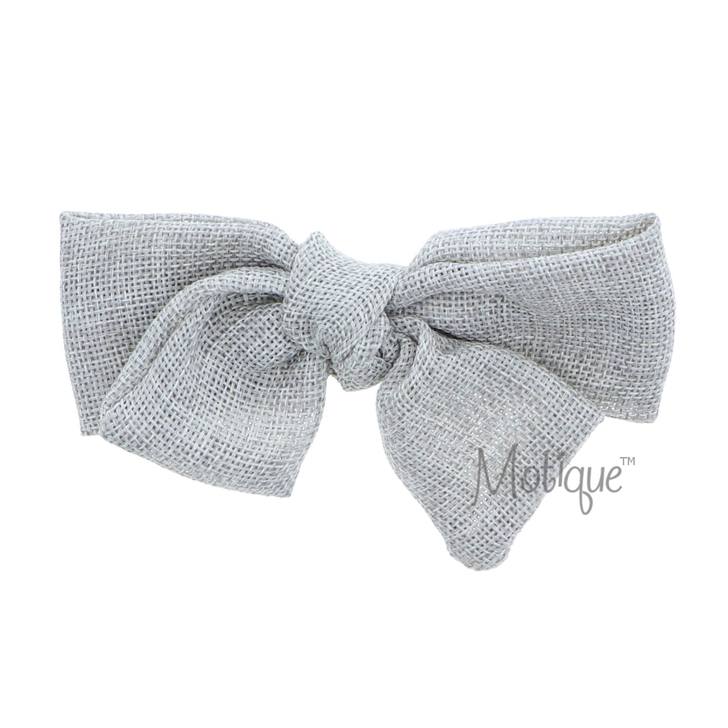 Burlap Bow 5 inch for Women and Girls- Light Grey