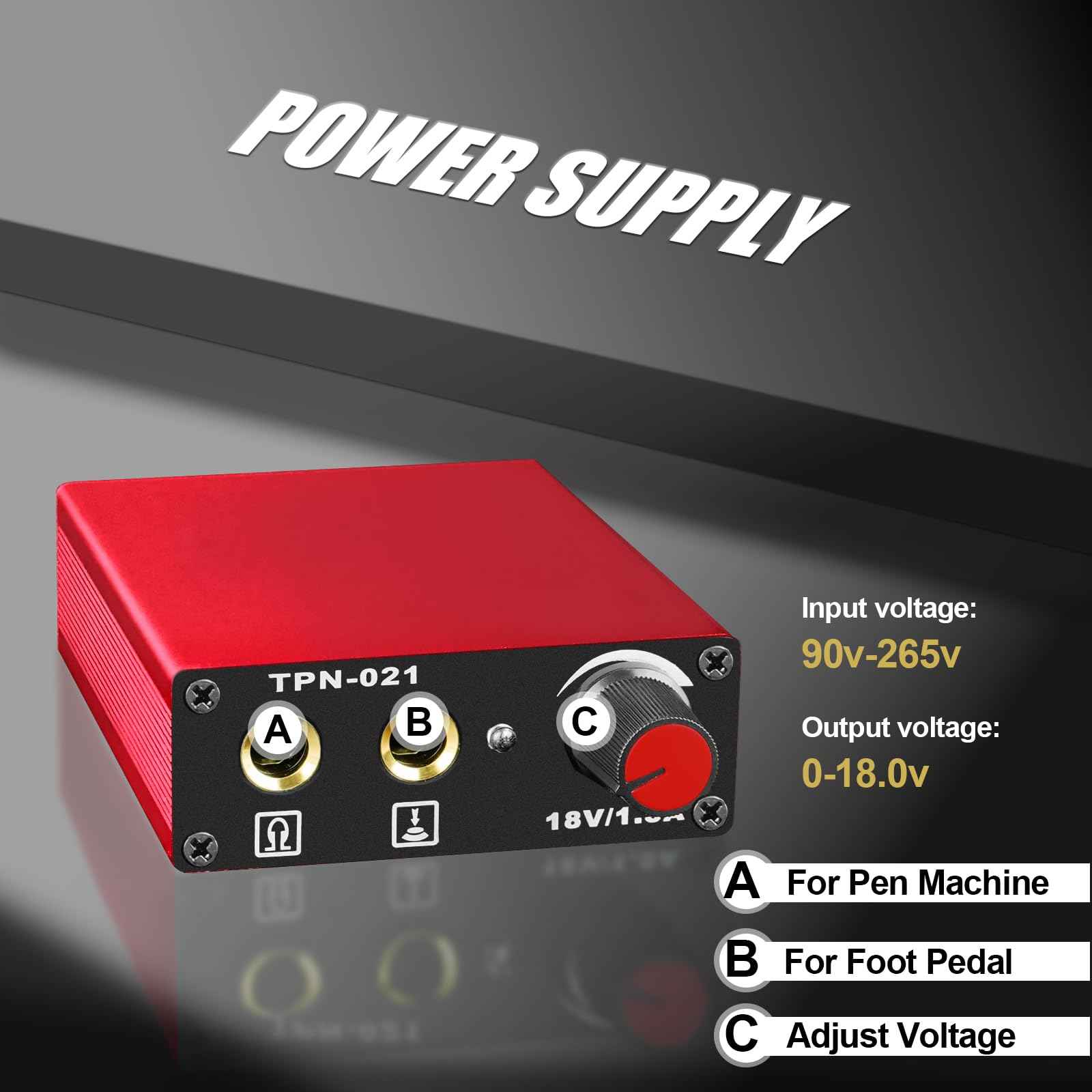 Tattoo Gun Kit for Beginners, Rotary Pen with Power Supply, Professional Ink Kit, Switch & Pigment, Light Tattoo Gun 6pcs Cartridge Needles, Complete Starter Set (Red)