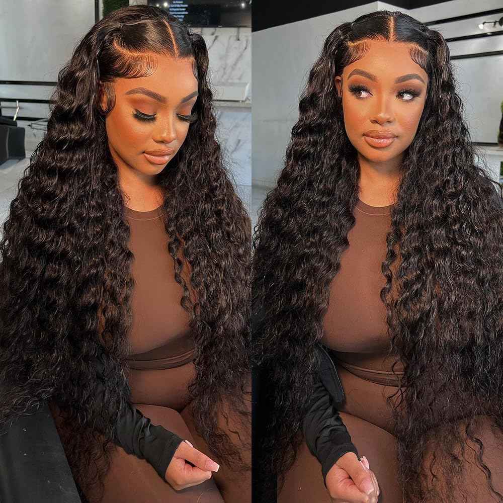 LXYANOO 12A Deep Wave Single Bundles Human Hair 20 Inch Brazilian Curly 1 Bundles Human Hair 100% Unprocessed Virgin Wet and Wavy Hair Weave 1B Black