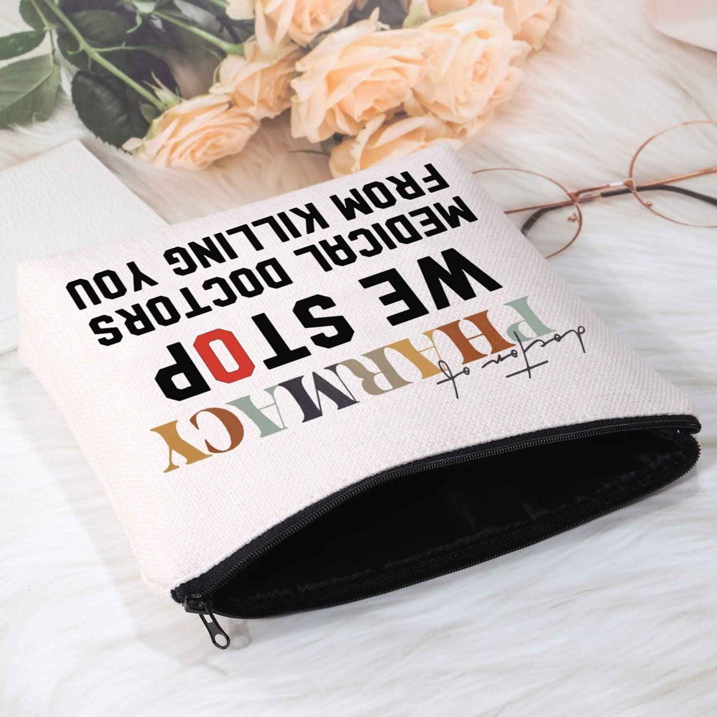 POFULL pharmacology Gift Pharmacy Tech Gift Doctor of Pharmacy Cosmetic Bag Pharmacist Gift (Doctor of Pharmacy bag)