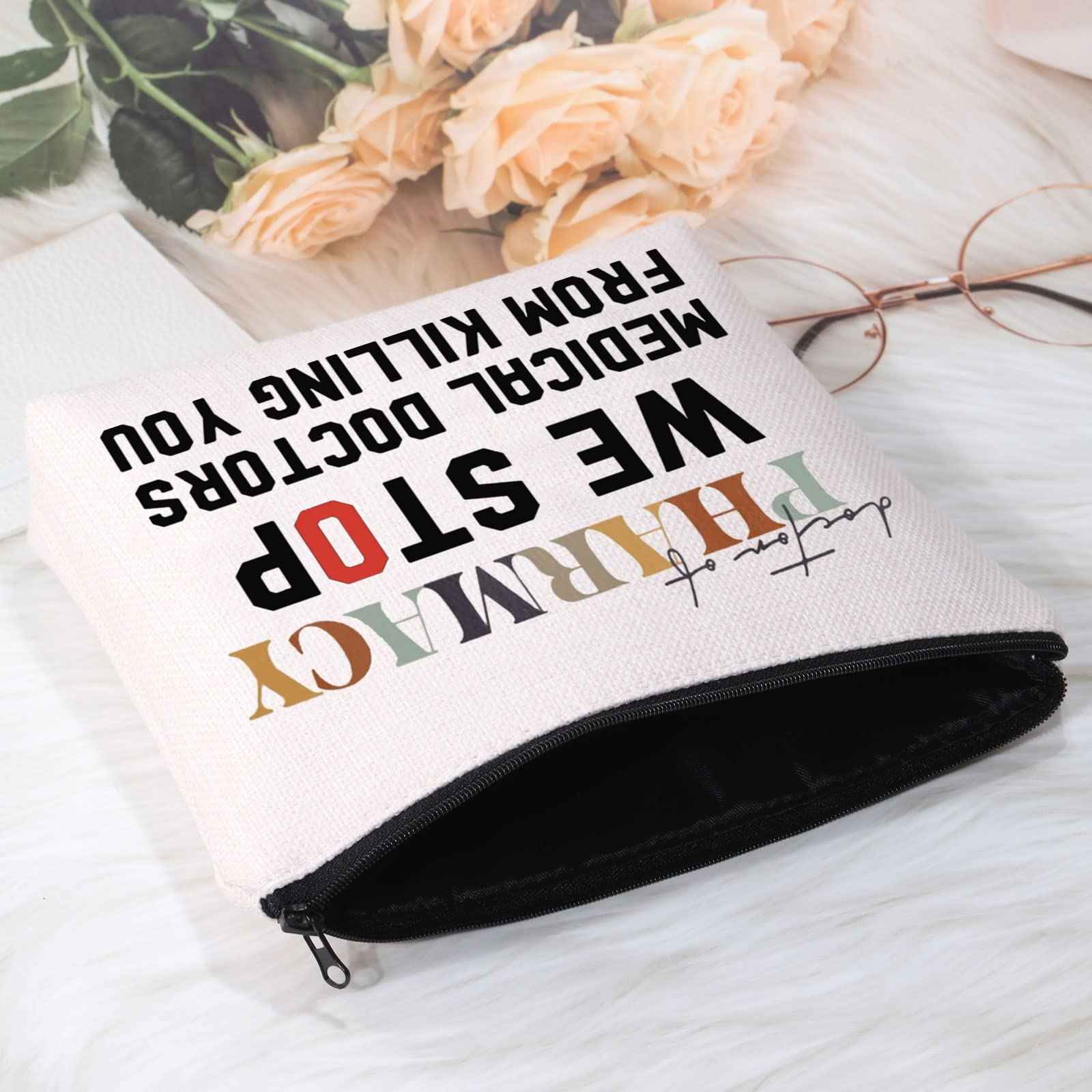 POFULL pharmacology Gift Pharmacy Tech Gift Doctor of Pharmacy Cosmetic Bag Pharmacist Gift (Doctor of Pharmacy bag)