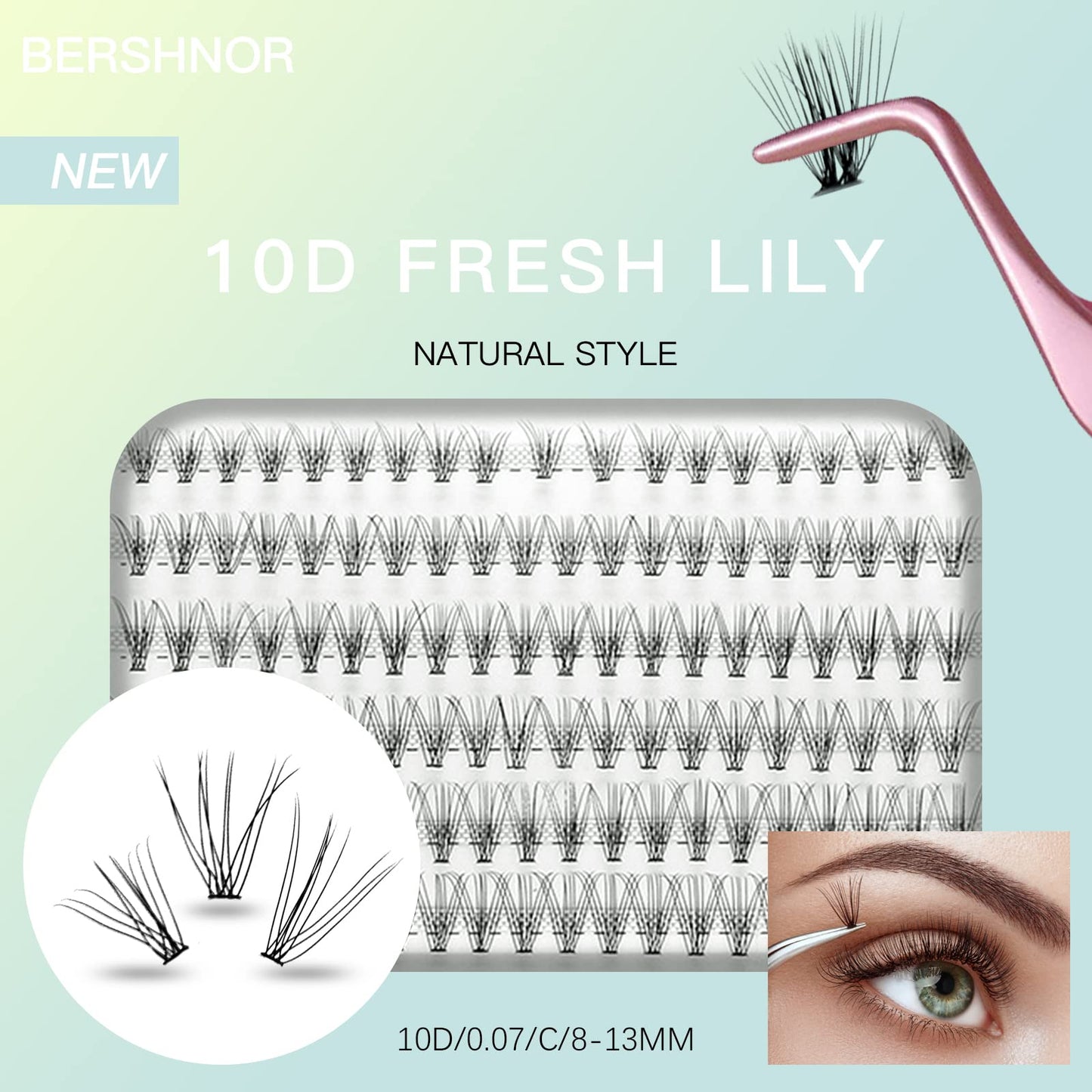 BlueSmurfs Daily Individuals Lashes Extensions 10D DIY Cluster Eyelashes Natural Faux Mink False Eye Lashes Multipack of 120 Mini Lash Clusters (8-13mm Mix, 0.07 C Curl)