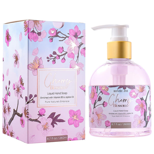 ROMIIE ZOI Liquid Hand Soap with Gift Box - Cherry Blossomn - 260 ML/ 8.7 FL. OZ