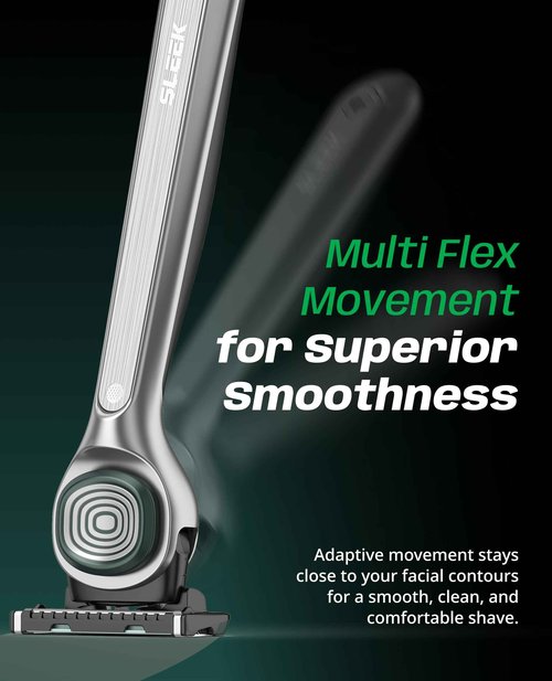 DORCO SLEEK - Six Blade Razor System with Multi-Flex technology Refill Set, Precision Shaving Razor Replacement Cartridge (12 pack)