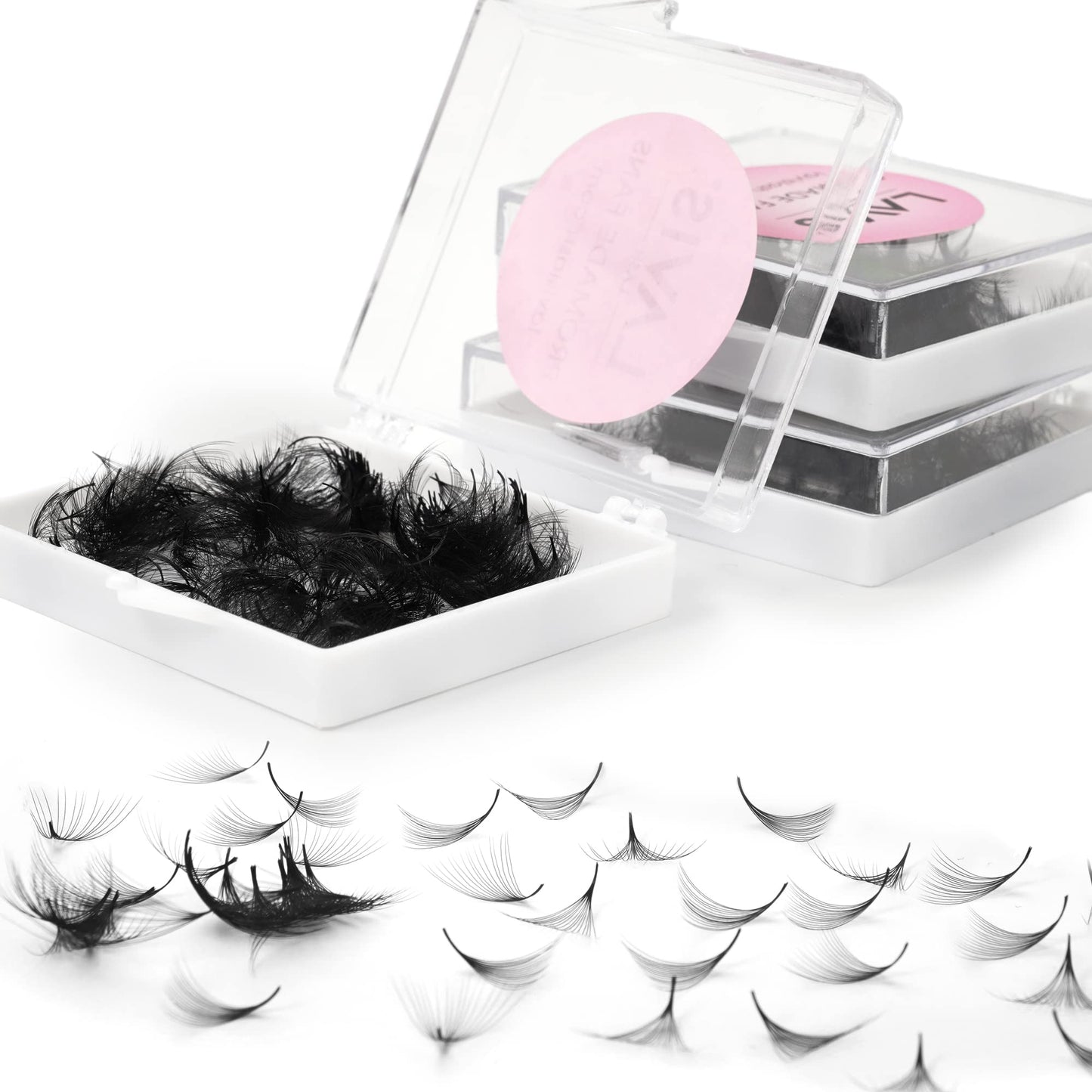 LAVISLASH 500 Promade Fans Eyelash Extension | Handmade Loose Volume Lash | Mutiple Options 3D-8D/10D/12D/14D/16D Fans | 0.03/0.05/0.07mm Thickness | C/CC/D Curl | 8-16mm Length(16D-0.03-CC-15mm)