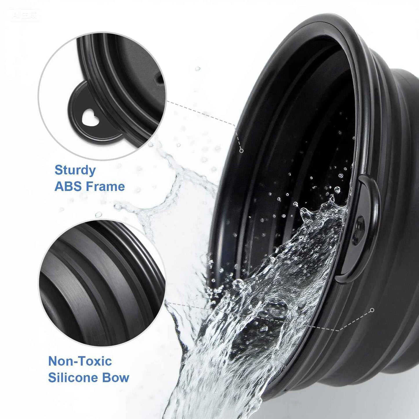 SPOSAFE Foldable Shaving Soap Bowl – Portable, Easy-to-Carry Shaving Soap Cup for Wet Shave, Travel Shaving Lather Bowl/Shaving Mug Compatible with Shave Cream & Soap for Men (Black)