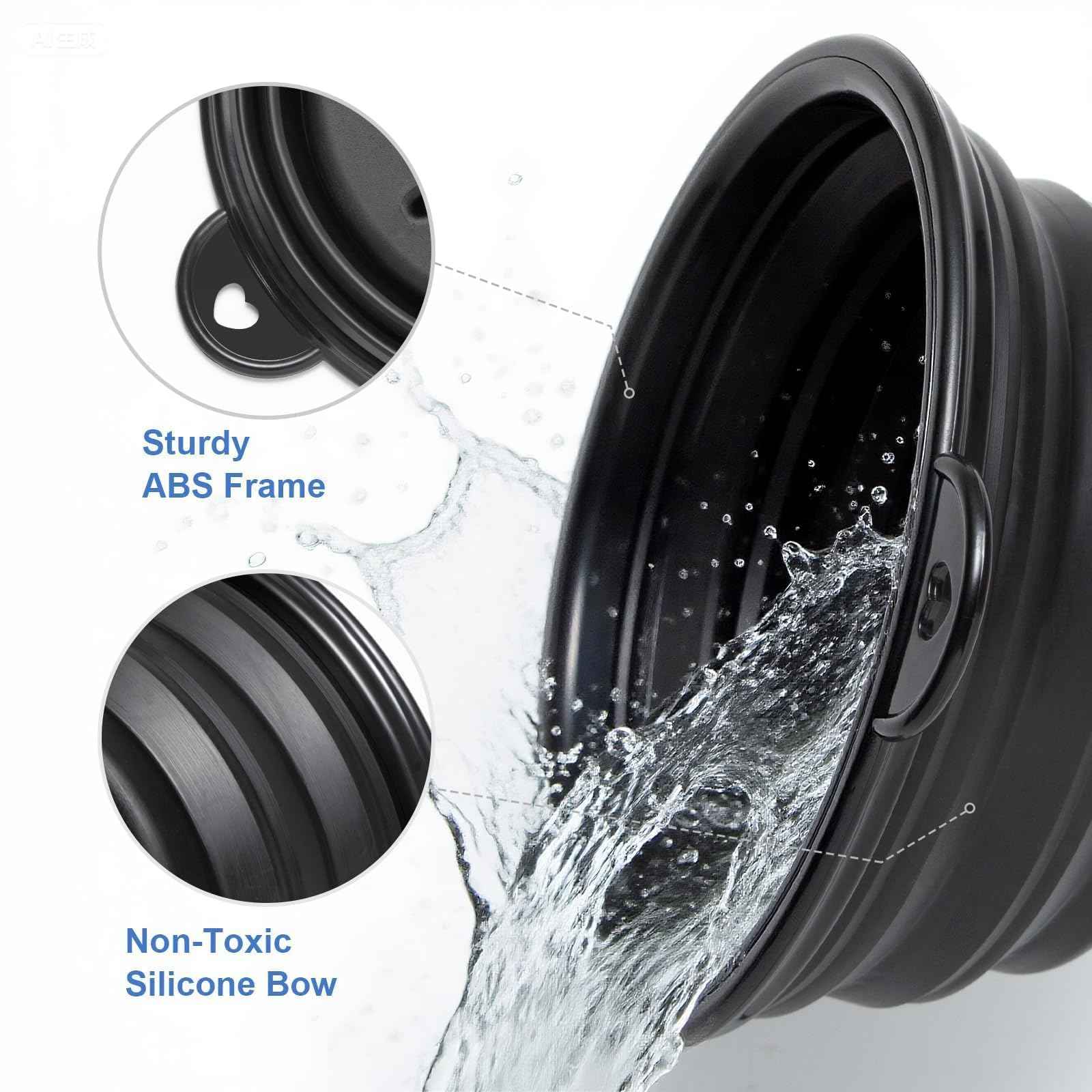 SPOSAFE Foldable Shaving Soap Bowl – Portable, Easy-to-Carry Shaving Soap Cup for Wet Shave, Travel Shaving Lather Bowl/Shaving Mug Compatible with Shave Cream & Soap for Men (Black)