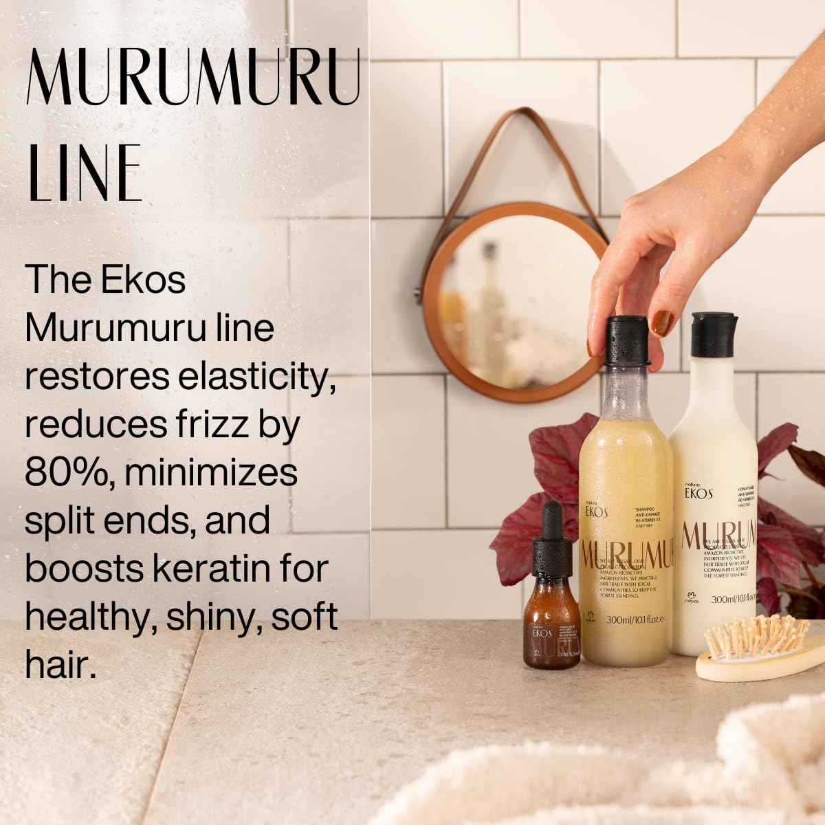 natura Ekos Murumuru Reconstruction Hair Mask - Reduce Breakage & Rebuild Hair Fiber - Intensely Repairs & Protects From Damage -Deep Hydration - Vegan & Cruelty-Free Hair Care - 200g