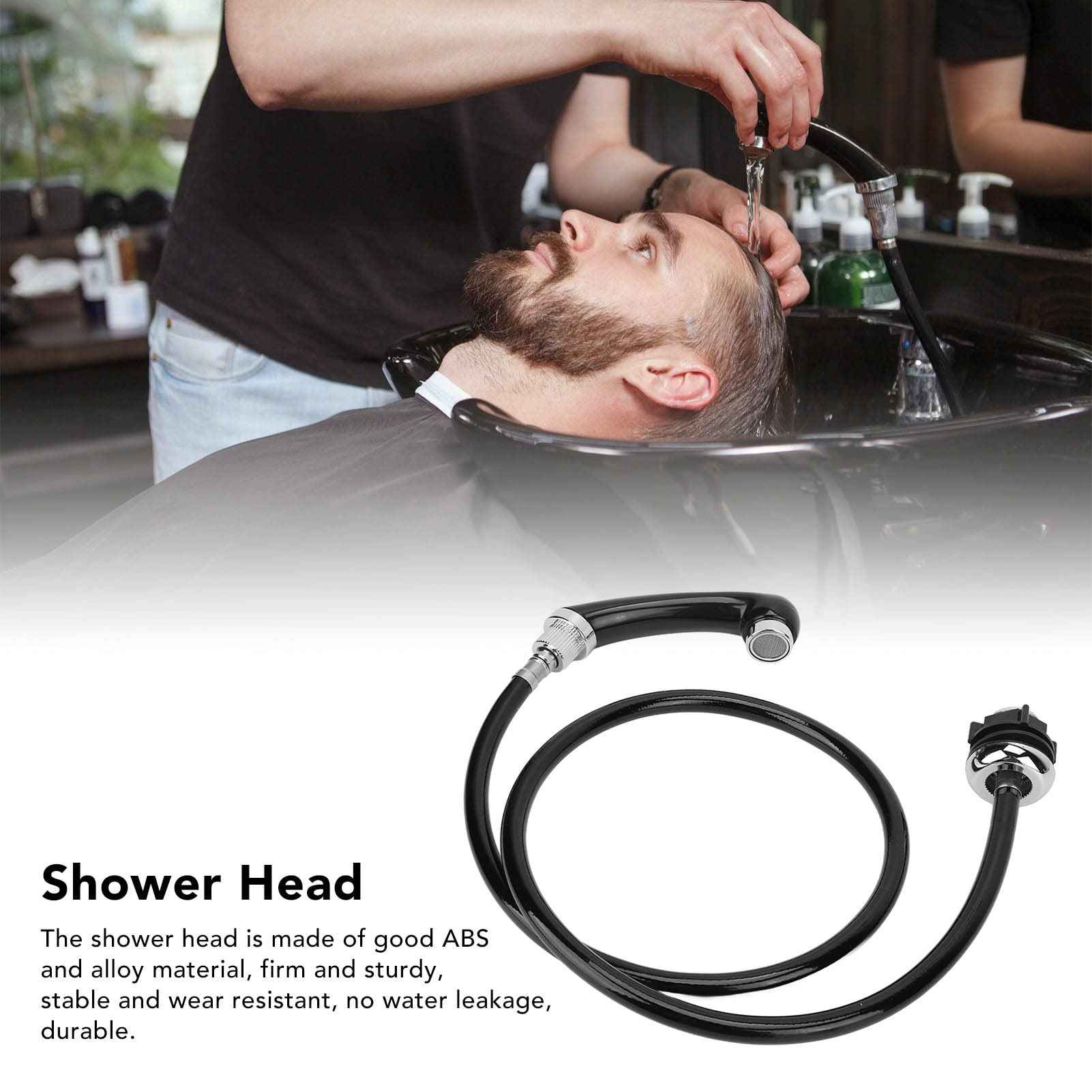 Professional Hair Salon Shampoo Bowl Shower Head with Hose Accessory, Non Pressurized Nozzle, Flexible Hose, for Barber Shop Shampoo Bed