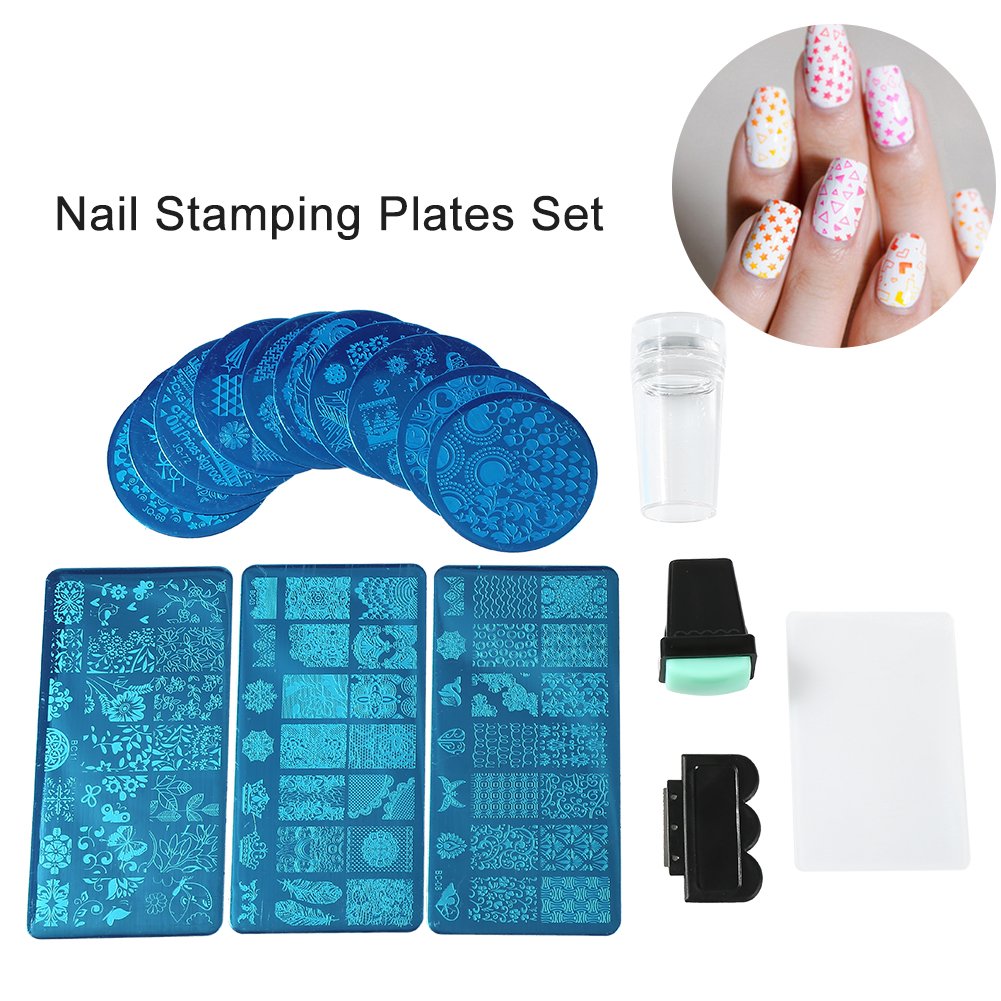 Manicure stamp stencils nail image stamp stencil model Nail Art Plates Stamper Scraper metal plates nail tattoo nail art tools set