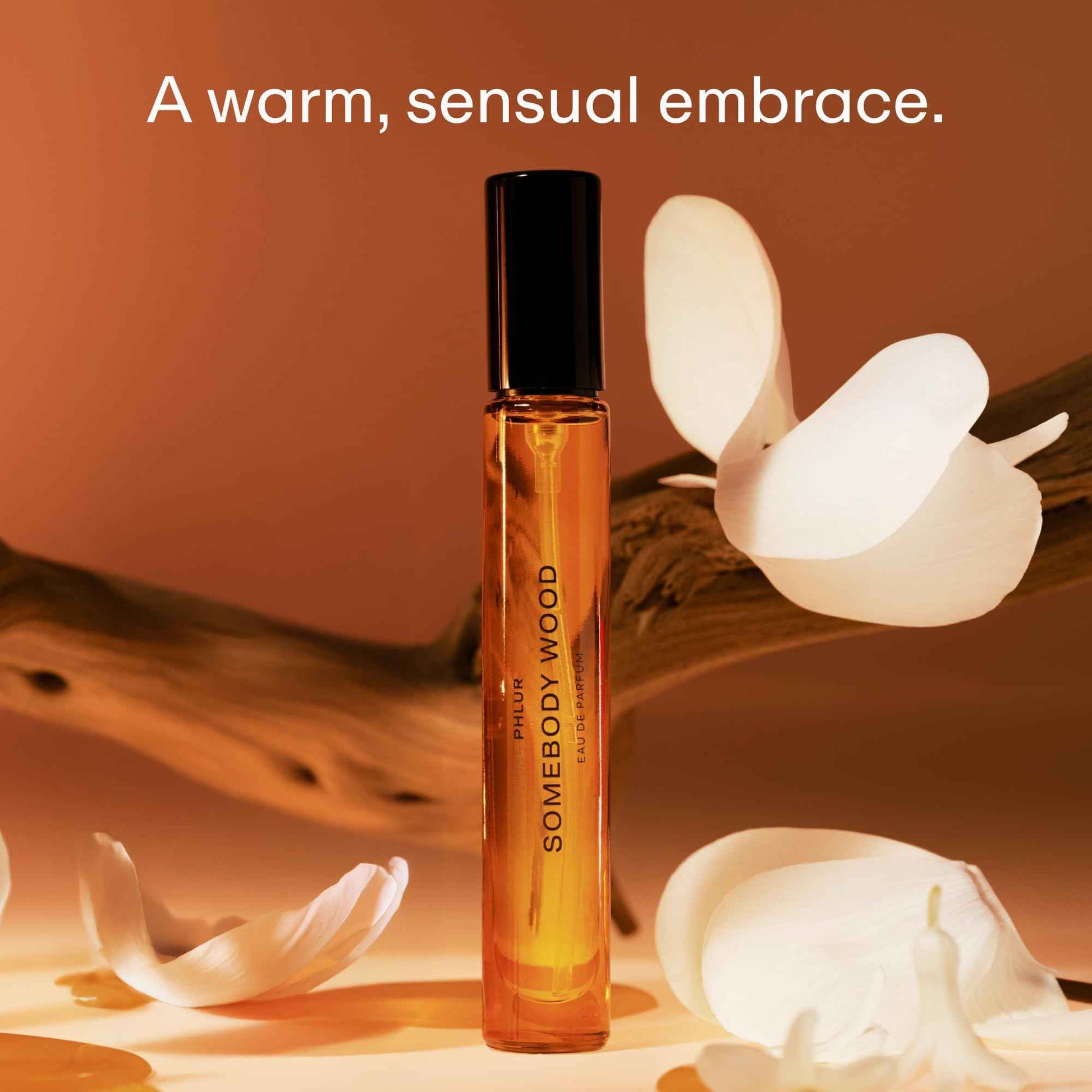 PHLUR Somebody Wood Eau de Parfum - Travel Size Perfume for Women & Men Fragrance - Spicy Woody Perfume with Bergamot, Lemon, Cedarwood, Sandalwood, Musk & Vanilla (9.5mL)