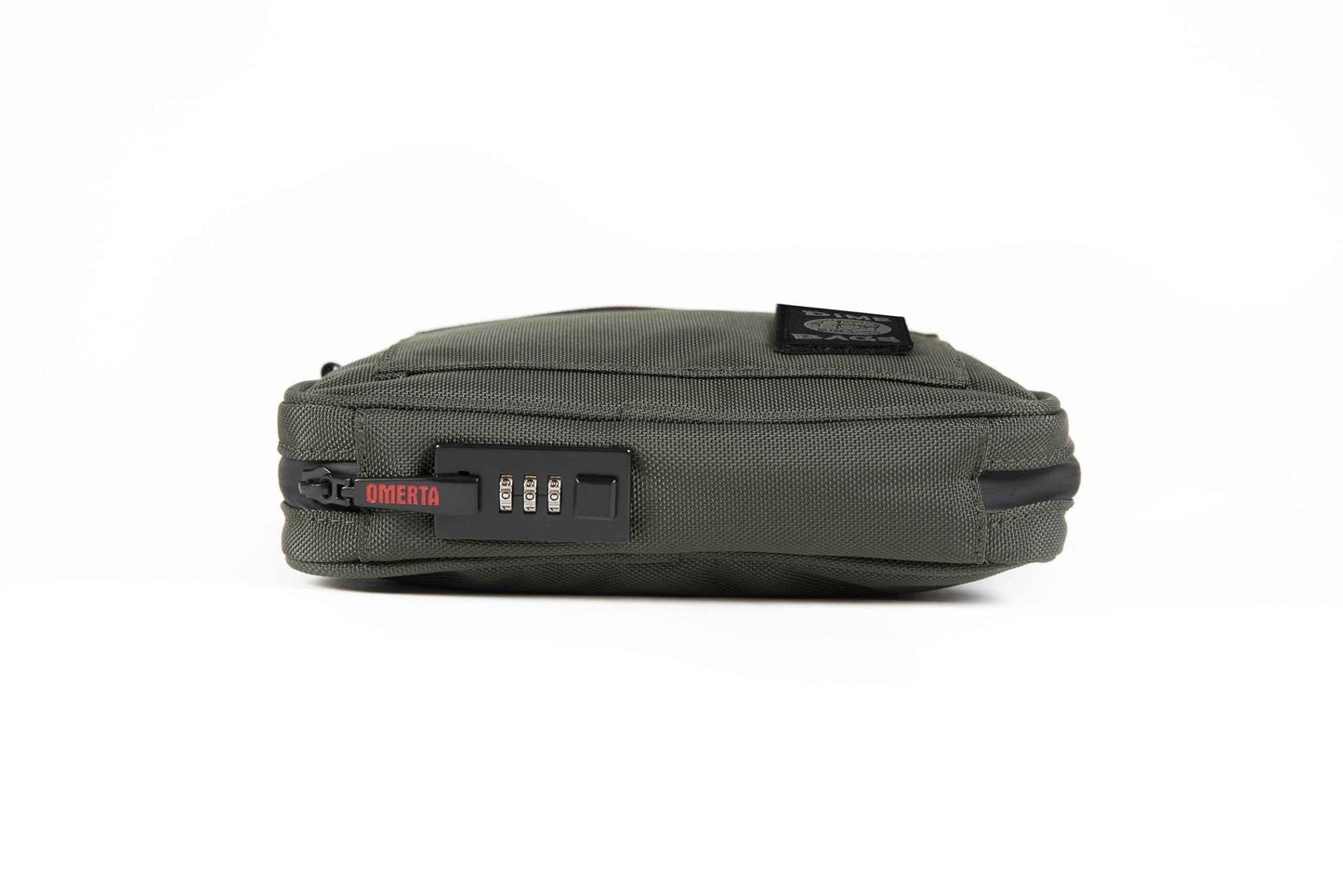 DIME BAGS Lockable Odor Sealing Padded Pouch, Carbon Lined for Scent Protection, Durable Water-Resistant Case with 3-Digit Combo Lock & Hidden Storage Pocket, Changeable Patch (7 Inch, Green)