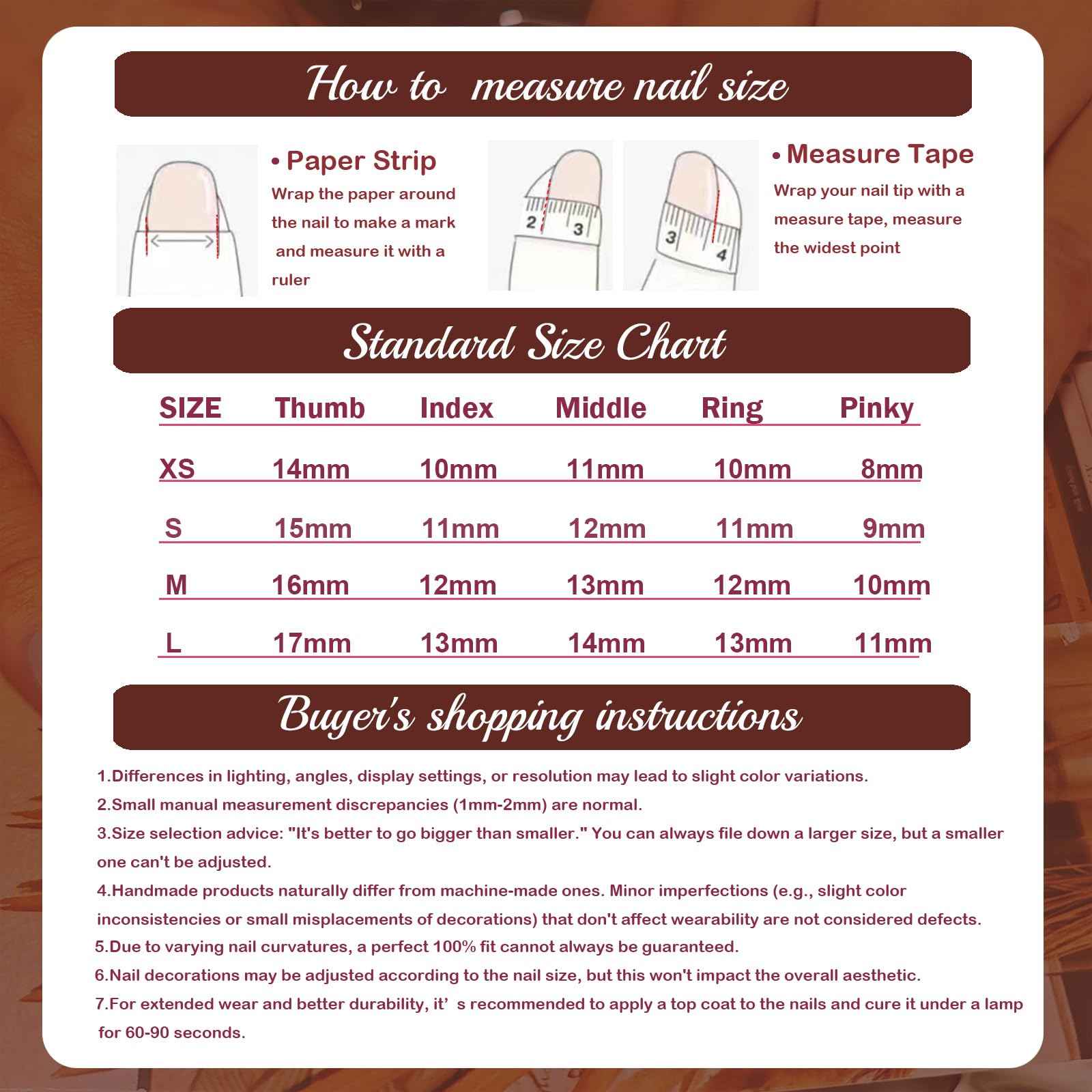 Handmade Press On Nails Stiletto, Brown Press On Nails Long, Flower 3D Acrylic Nails French Tip Blooming Amber Cherry For Women Gift, Reusable Stick On Fake Nails Kit With Nail Glue(Blooming Cherry-M)