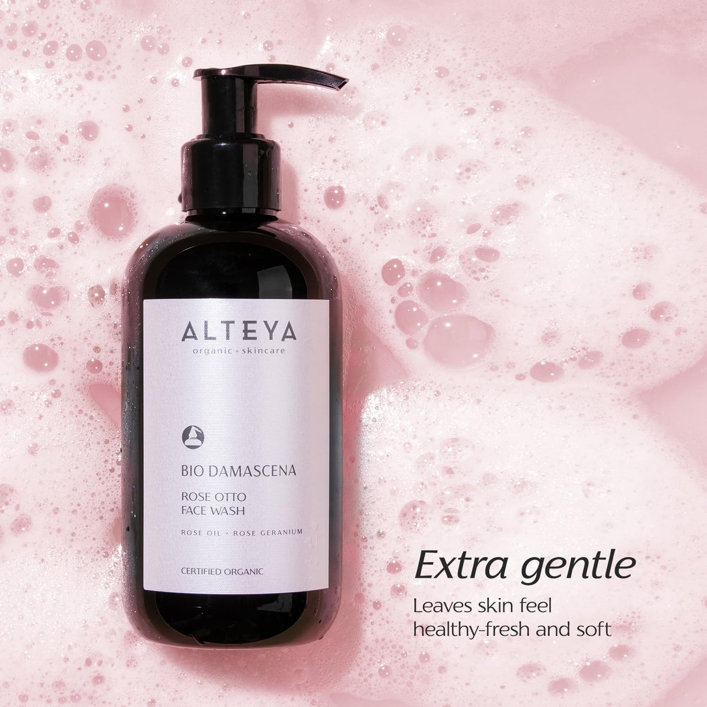 Alteya Organics Face Wash USDA Certified Organic Skin Care 8.5 Fl Oz/250 mL Bio Damascena Award-Winning Face Cleanser With Organic Bulgarian Rose Oil Purifying, Soothing and Beautifying