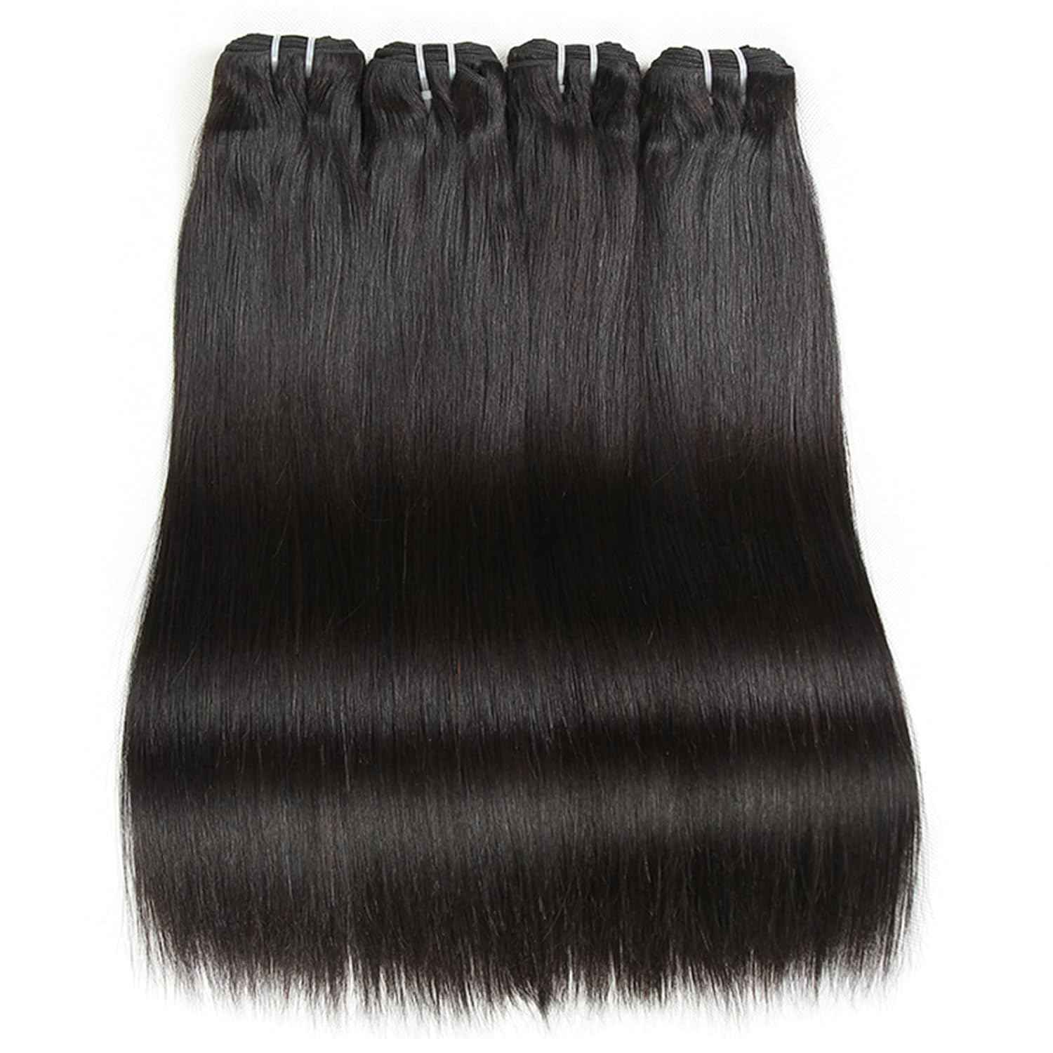 Liang Dian Straight Bundles Human Hair 8 8 10 10 Inch Natural Color Bundles Human Hair 12A Brazilian Virgin Hair 100% Unprocessed Quick Weave Hair Bundles