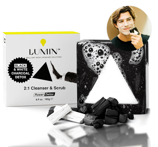 Lumin Men's Face Scrub Soap - Premium Bar Soap for Men, Ideal for Daily Face Cleansing and Pack of Men's Soap Bars