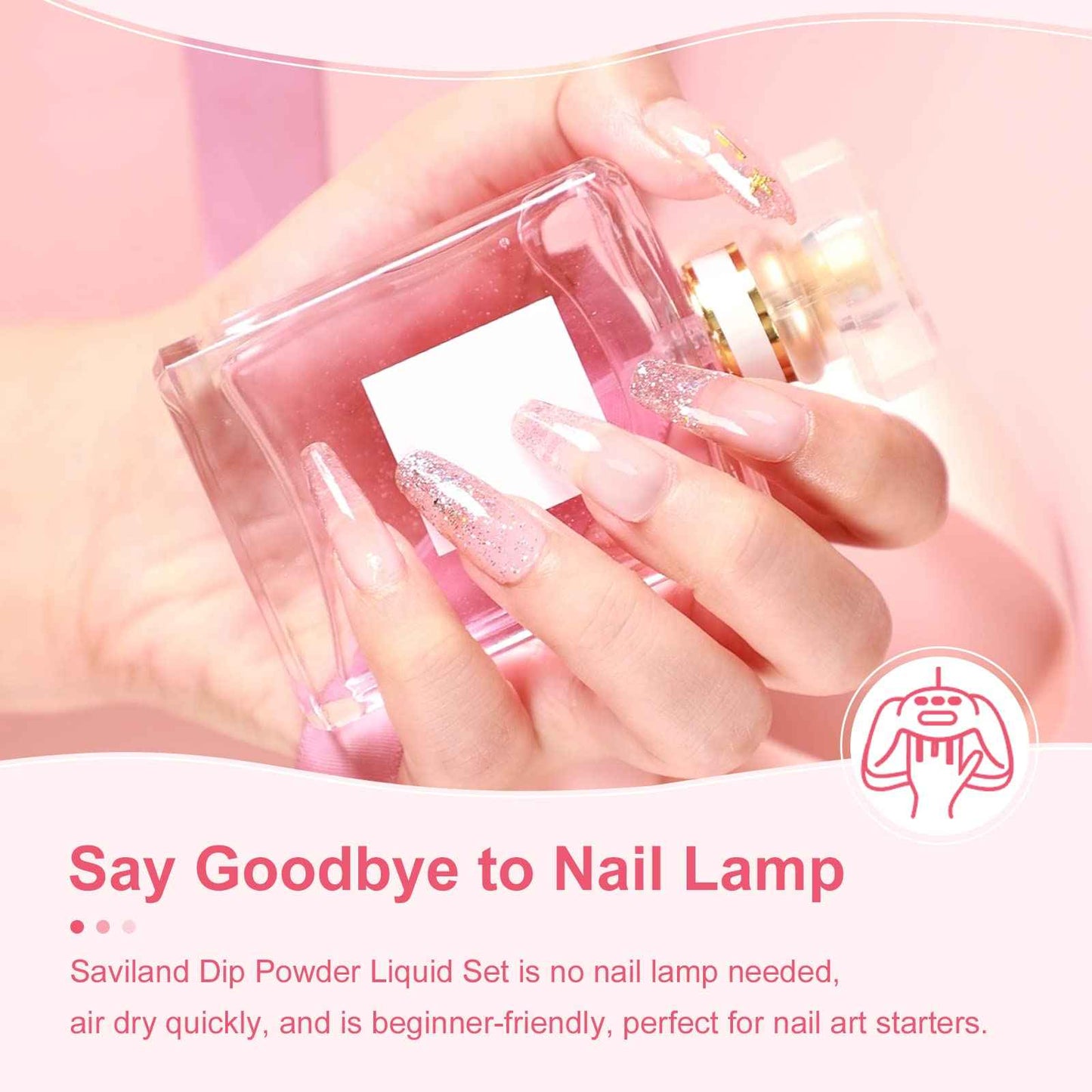 Saviland 15ml Dip Powder Liquid Set -60g /2.1oz nude dip powder- Base/Top Coat, Activator, Brush Saver, Nail File Necessary Tools for Dip Powder Nail Set No Nail Lamp Needed, Beautiful Gift for Ladies