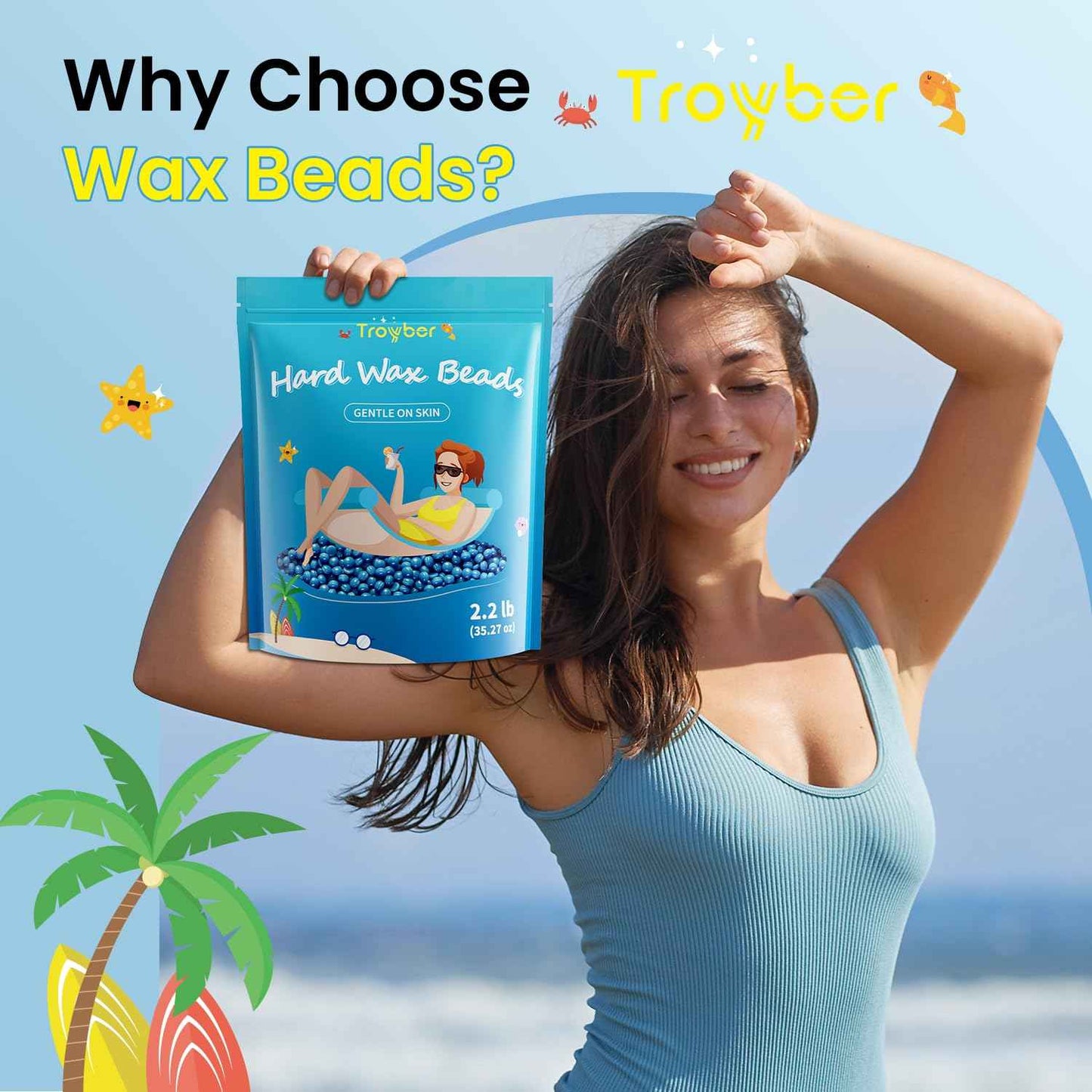 Hard Wax Beads for Hair Removal, Wax Beads for Waxing Kit for Women Men, Waxing Beads for Sensitive Skin﻿(35.27 Ounce)