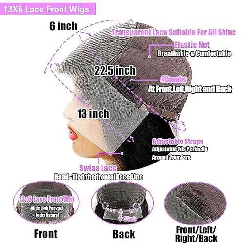 14 Inch Bob Wig Human Hair 13x6 Frontal Lace Wig 200% Density HD Lace Front Wigs Human Hair Pre Plucked Short Bob Wigs for Black Women 100% Real Human Hair Curly Natural Black